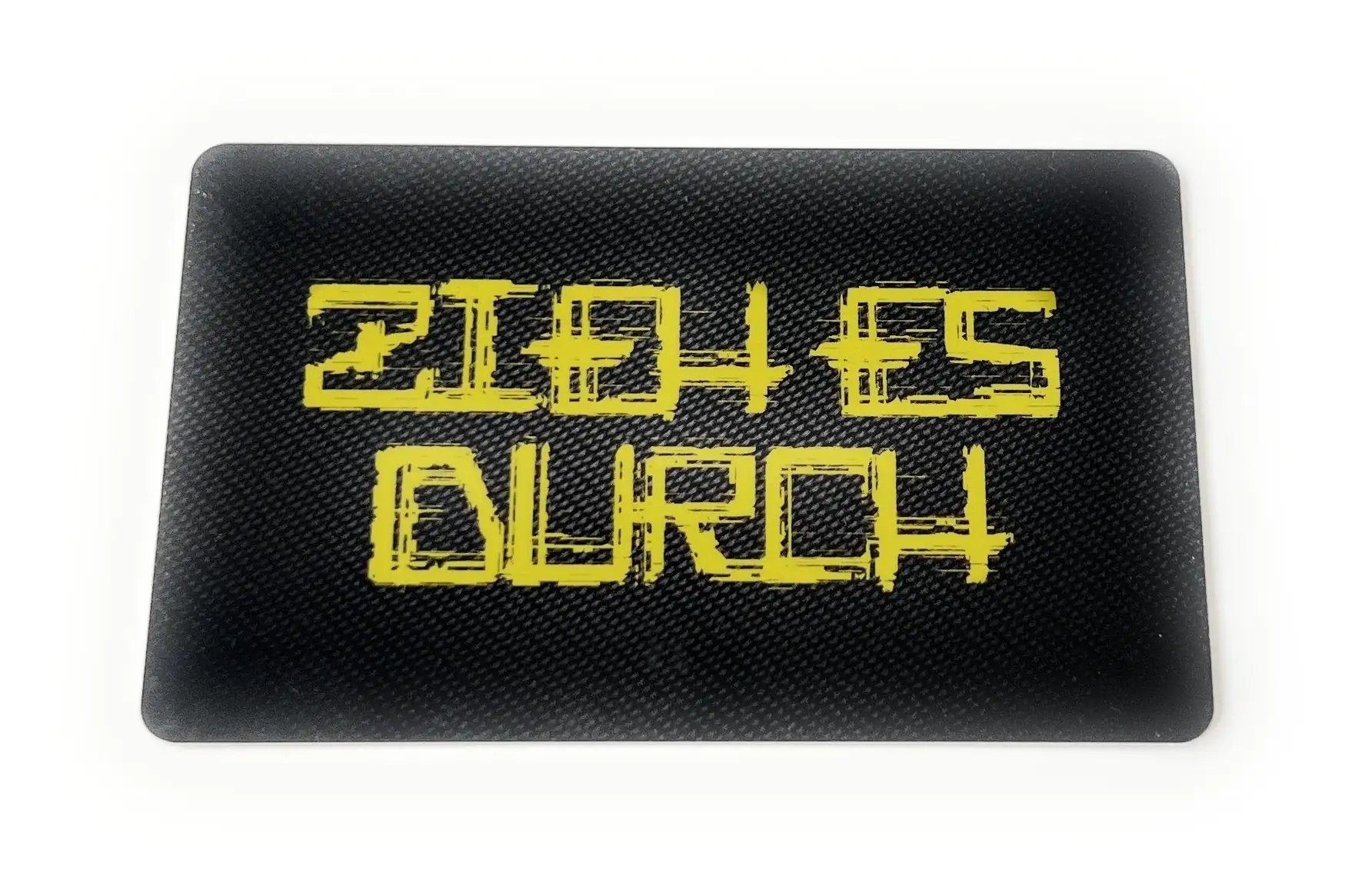 Hack-Karte „ZIEH ES DURCH“ – Carbon Look in Gelb -  from DieBallerei