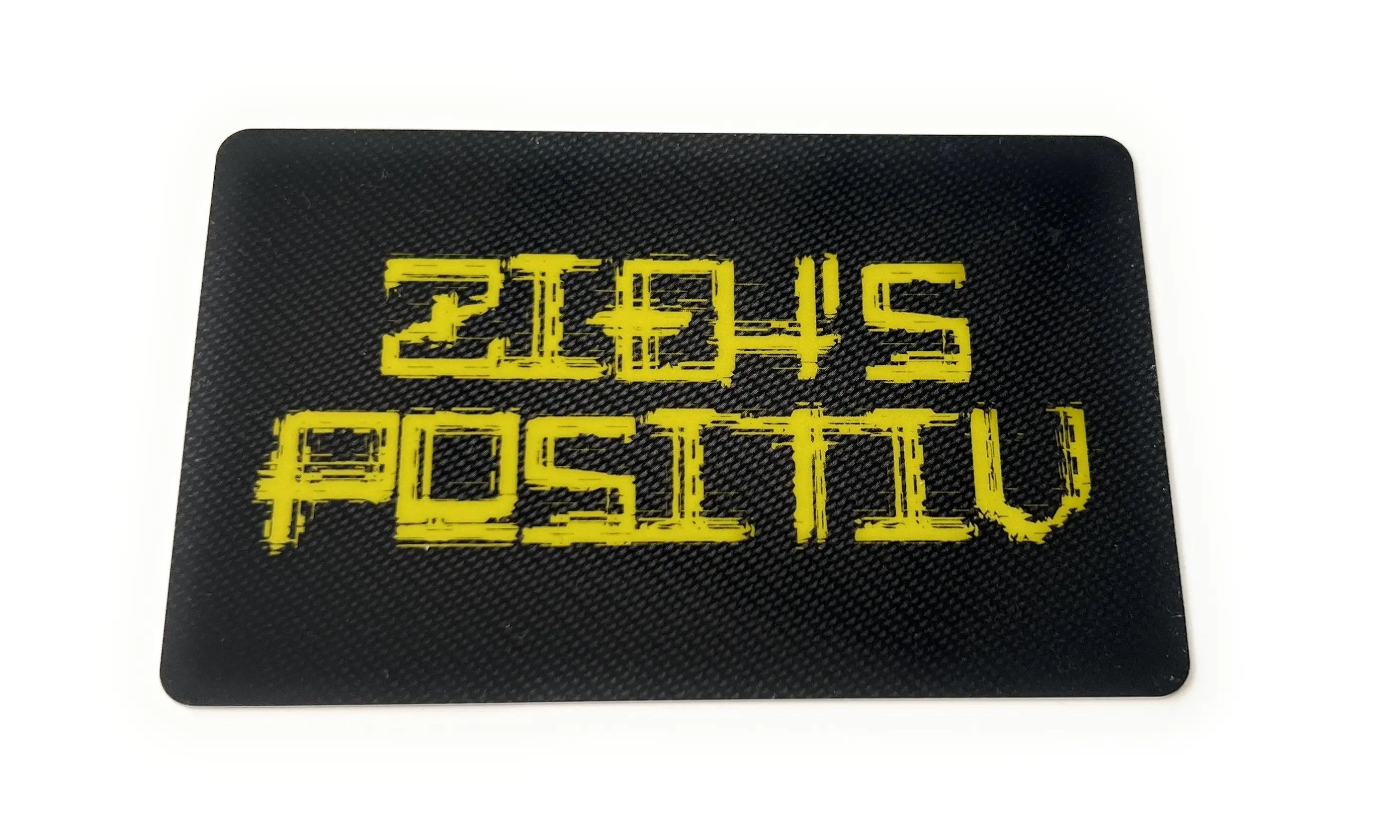 Hack-Karte „ZIEH'S POSITIV“ – Carbon Look in Gelb -  from DieBallerei