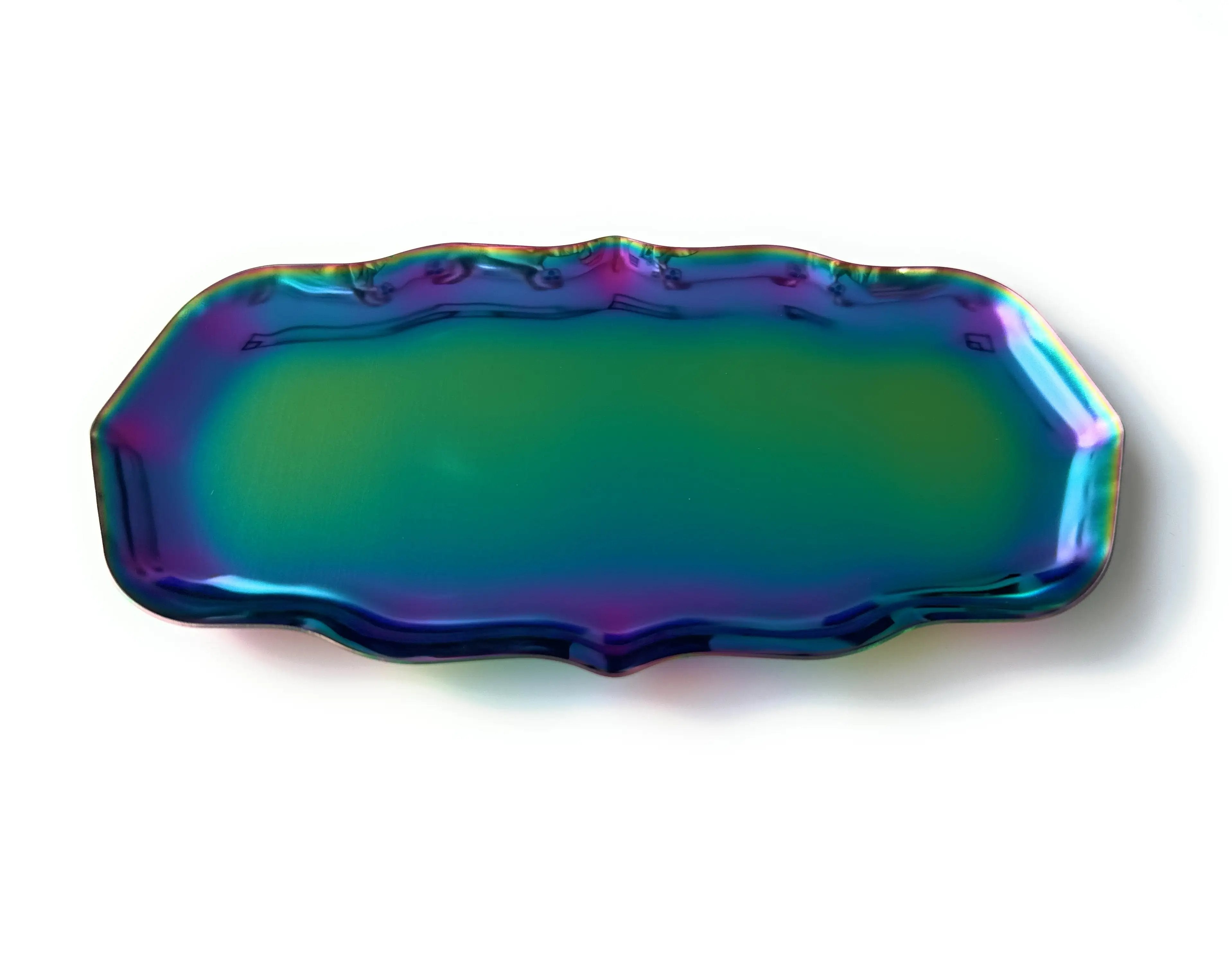 Metall Brettchen im Ornament Stil – Regenbogen | Edle Zieh-Unterlage -  from DieBallerei