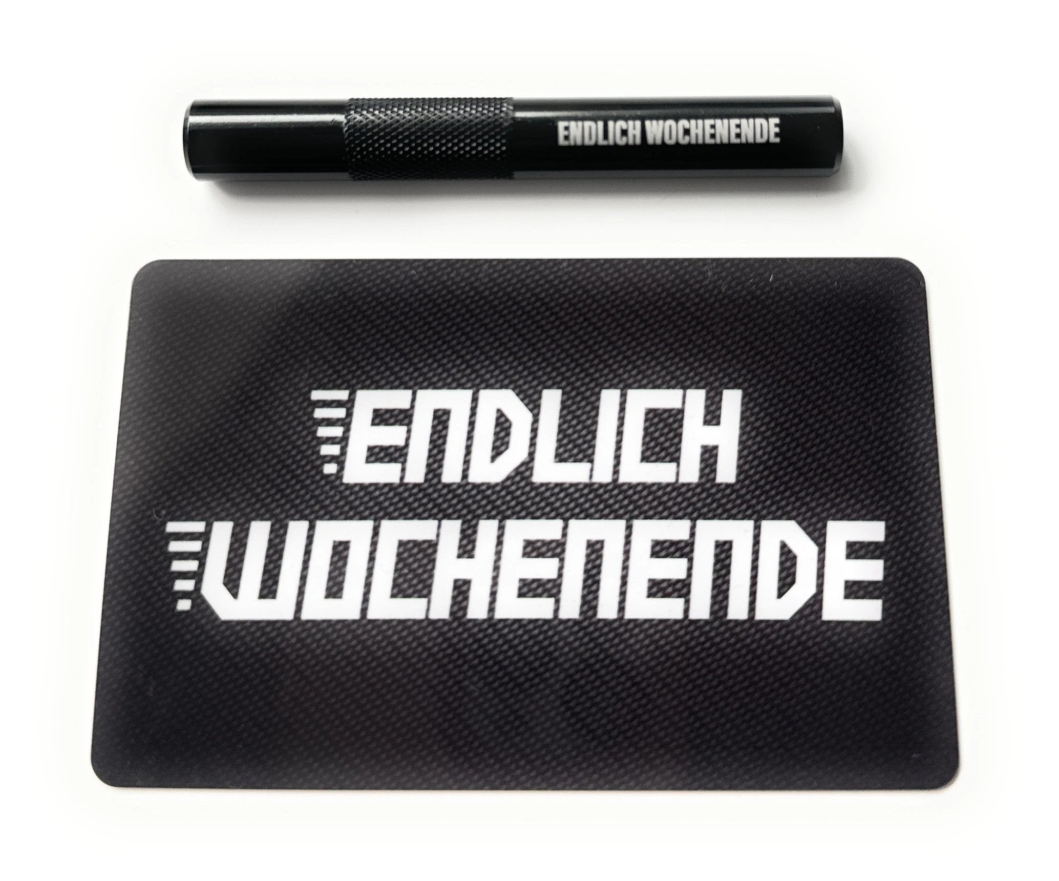 Röhrchen-Set „Endlich Wochenende“ – Alu-Röhrchen mit Gravur & Hack-Karte -  from DieBallerei