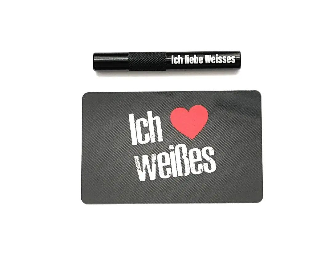 Röhrchen Set "Ich liebe weißes" – Hack Karte & Ziehröhrchen in Schwarz -  from DieBallerei