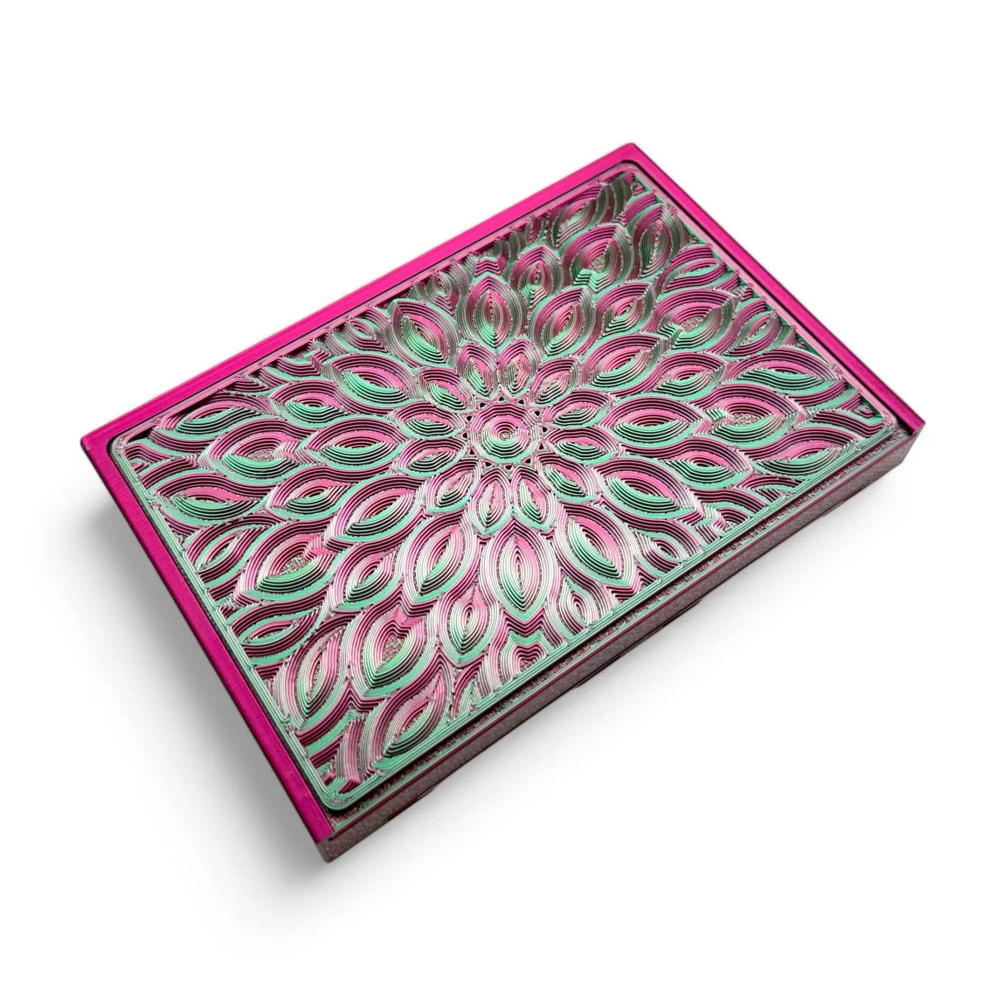 Baller-Box XL Infinity Blossom inkl. integriertem Spiegel, 2x Röhrchen und Hack-Karten Rot / Grün -  from DieBallerei