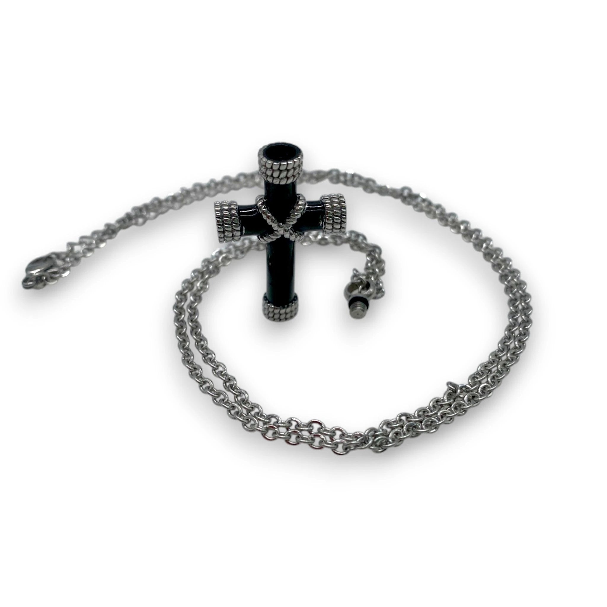 Kreuzkette mit kleiner Öffnung zum Befüllen Schwarz - Anhänger from DieBallerei