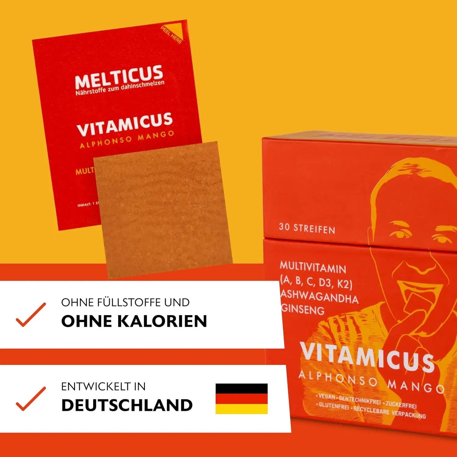 Vitamicus®: Das Revolutionäre Multivitaminpräparat - 30 Streifen - Mango -  from DieBallerei