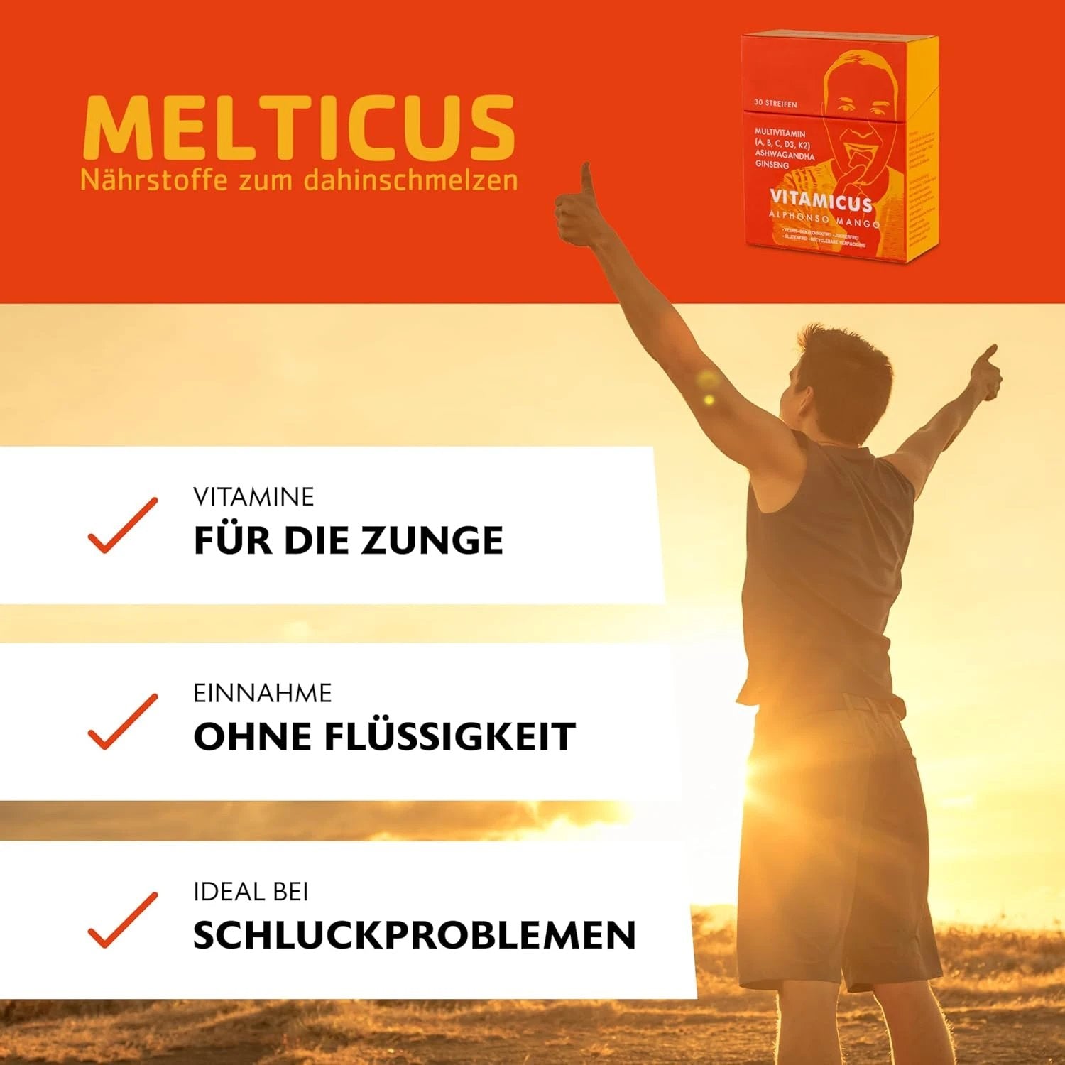 Vitamicus®: Das Revolutionäre Multivitaminpräparat - 30 Streifen - Mango -  from DieBallerei