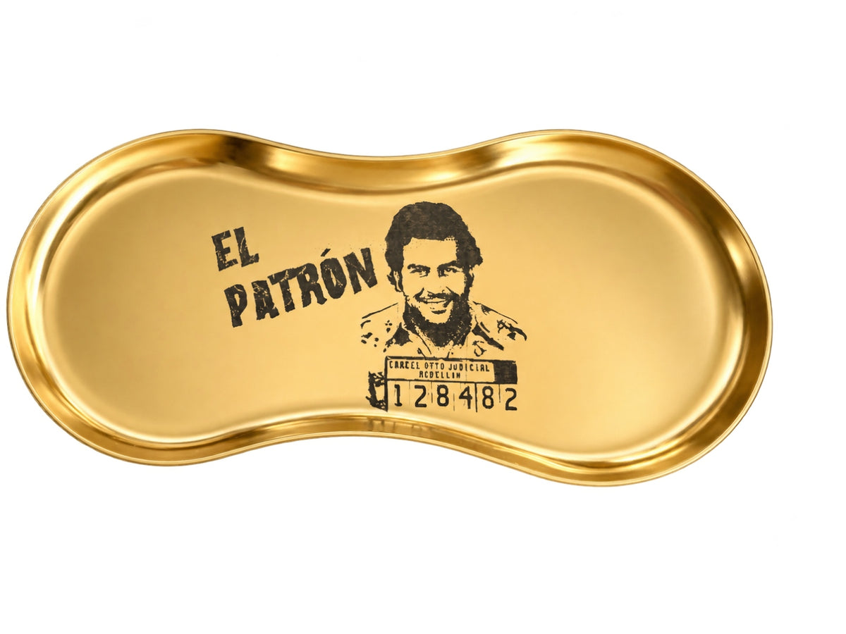 Metall Brettchen EL PATRON im Unikat – Gold | Edle Zieh-Unterlage