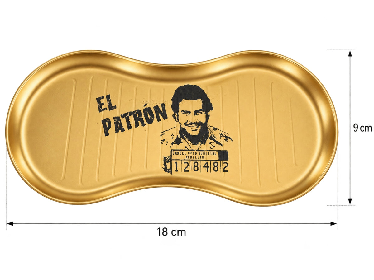 Metall Brettchen EL PATRON im Unikat – Gold | Edle Zieh-Unterlage