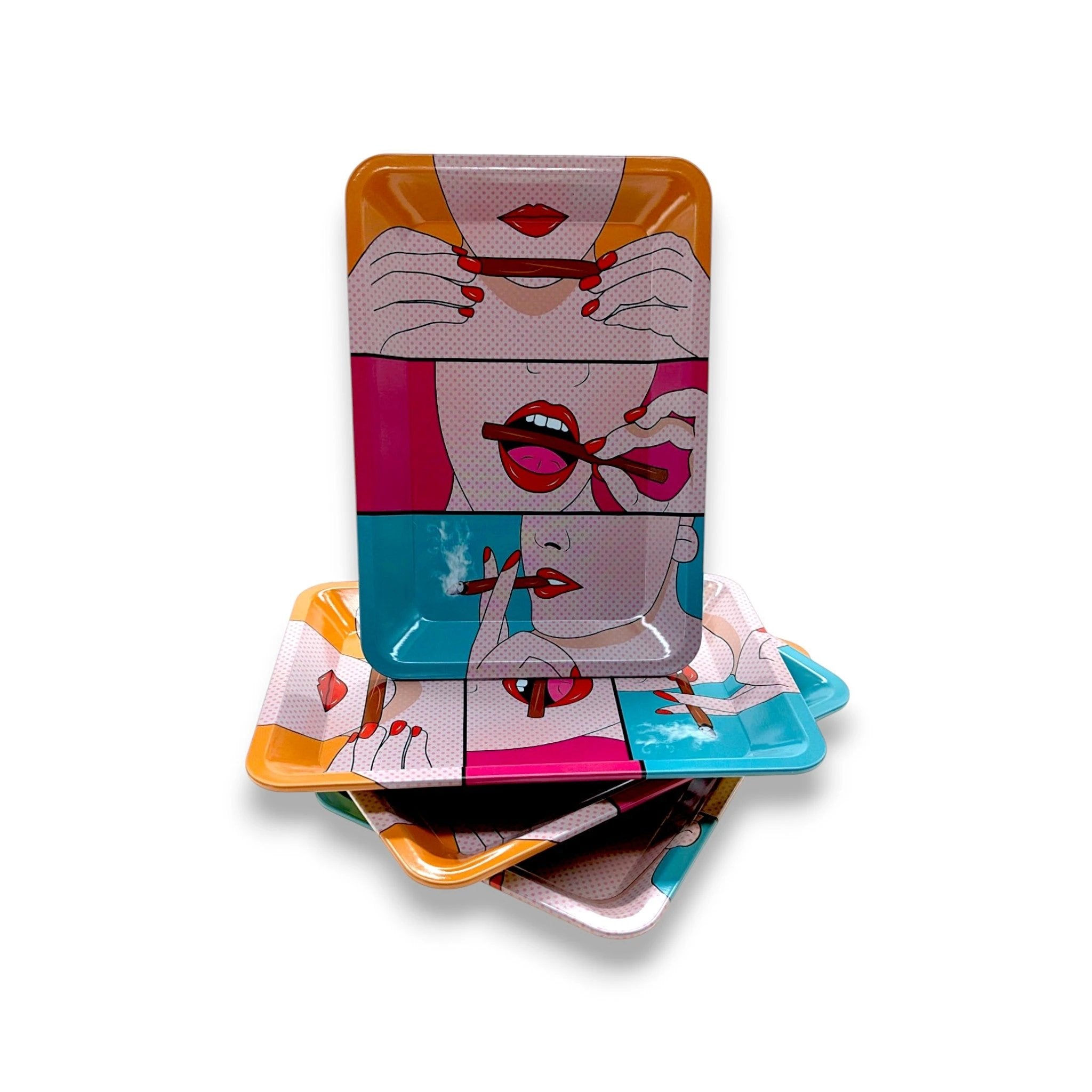 Metalltablett mit Smoking-Cartoon-Print – Perfekte Bauunterlage / Rolling Tray - Tablett from DieBallerei