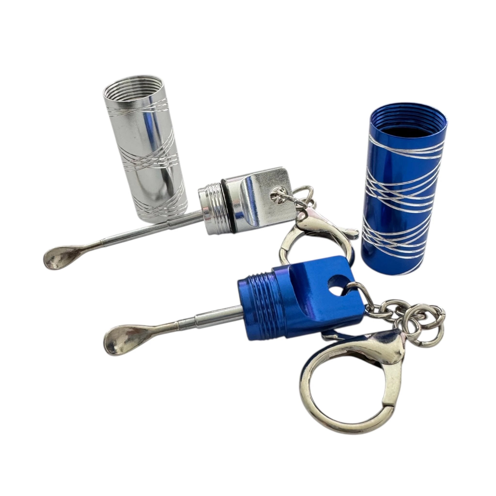 Mini-Alu-Schlüsselanhänger Spender mit Teleskop-Löffel – in 4 Farben erhältlich -  from DieBallerei