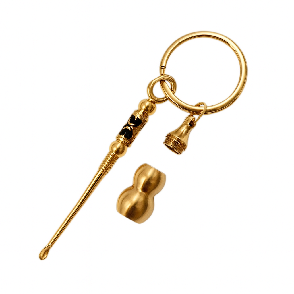 Mini-Löffel Schlüsselanhänger „Ornament“ Blau mit Geheimfach – Für bunte Momente unterwegs