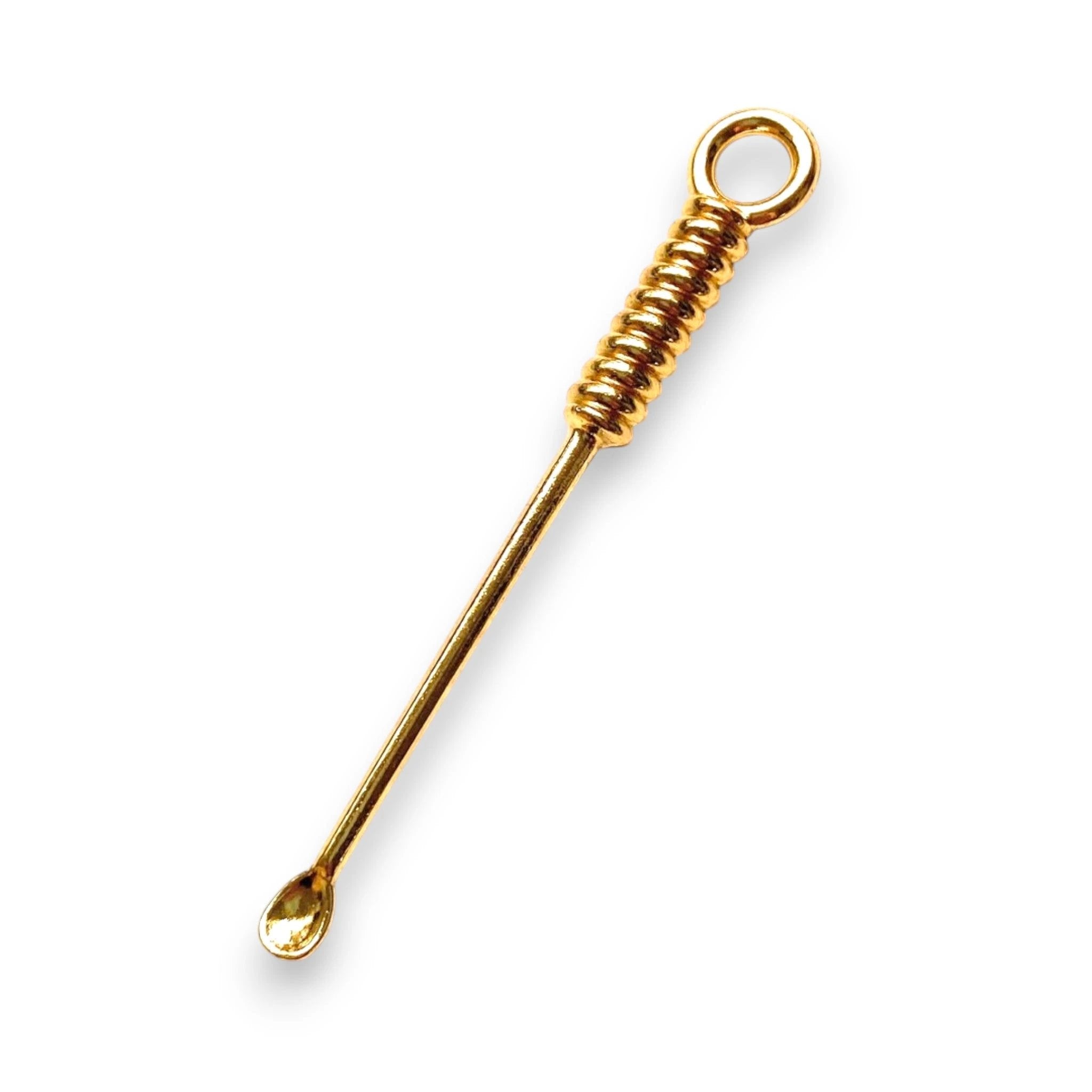 Mini-Löffel (70mm) im Spiral-Design – Gold mit Schlüsselring -  from DieBallerei