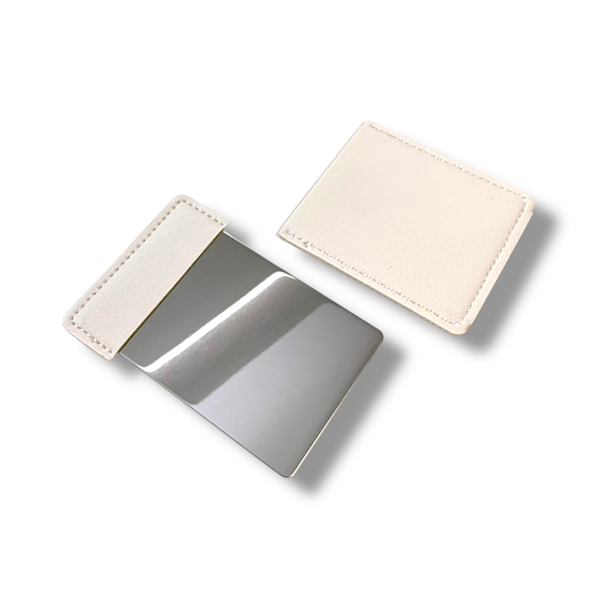 Mini Spiegel To-Go mit Hülle – Perfekt für unterwegs in rosa/beige