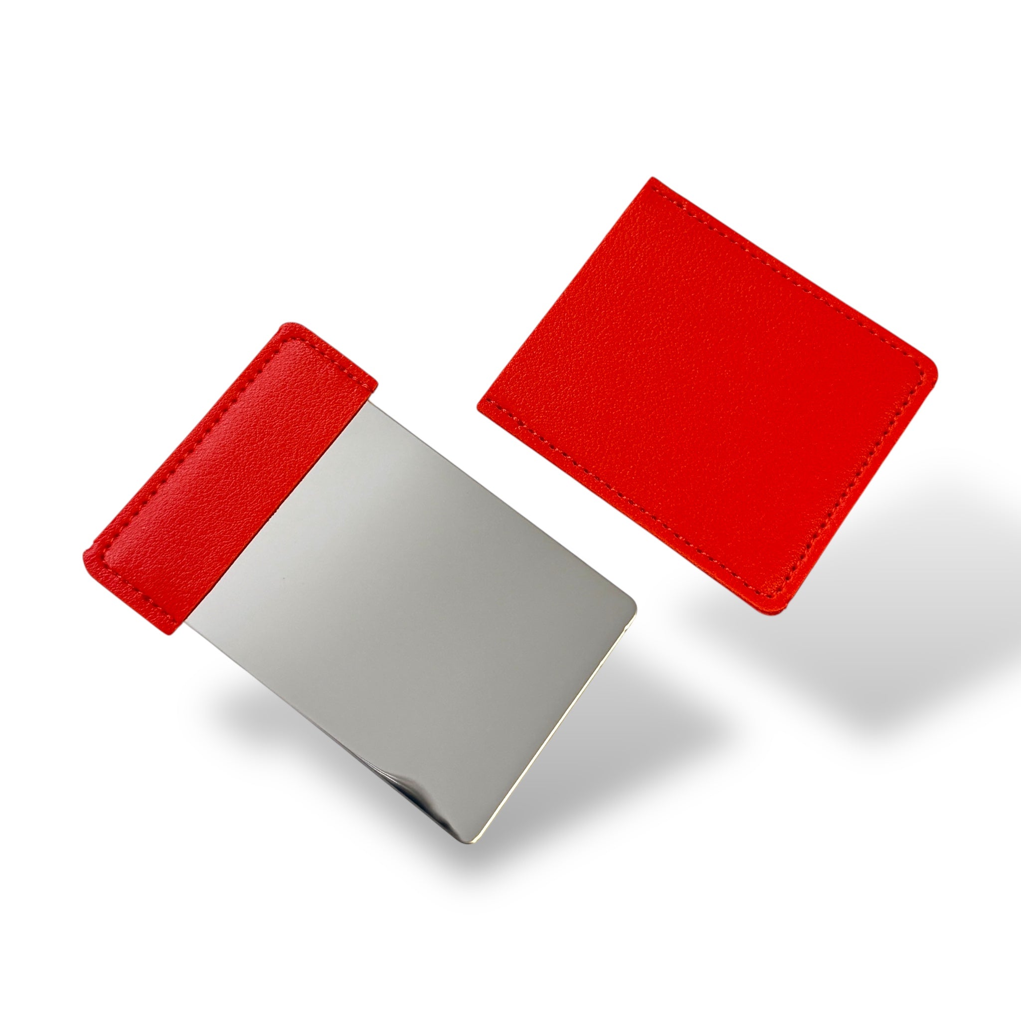 Mini Spiegel To-Go mit Hülle – Perfekt für unterwegs in rot