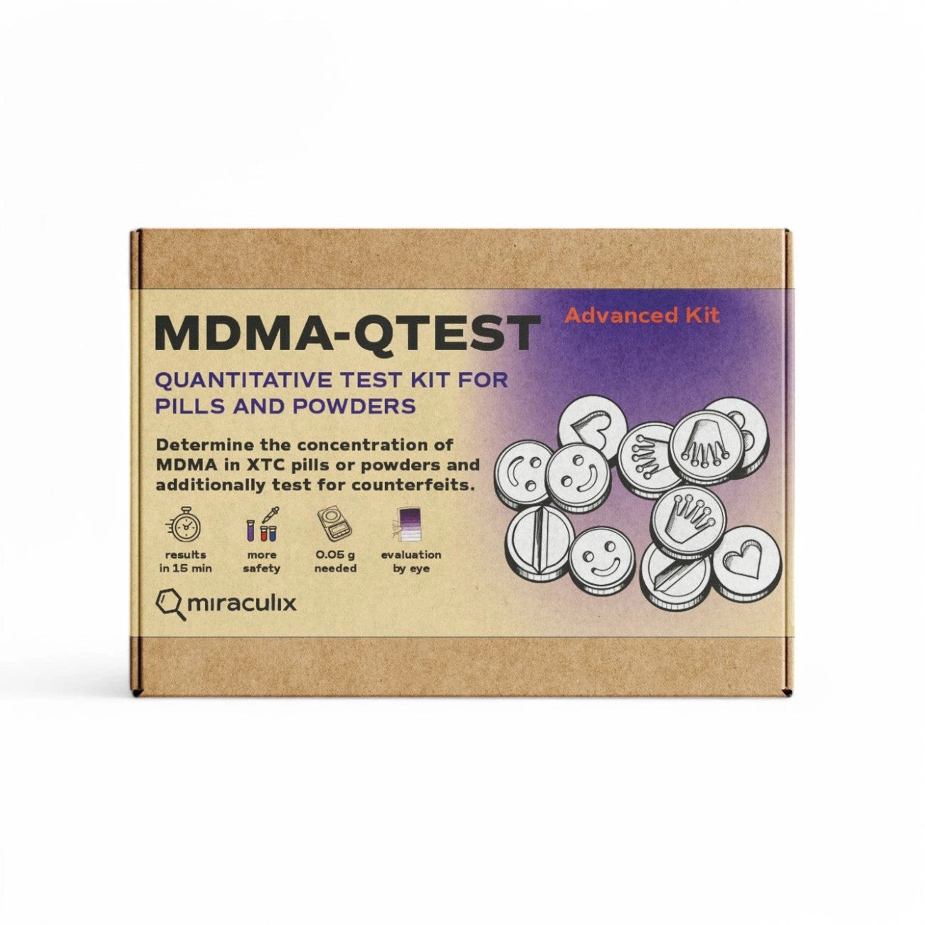 Miraculix Mobiler Schnelltest zur Bestimmung des MDMA-Gehalts & Streckstoffdetektierung (MDMA advanced QTest) -  from DieBallerei