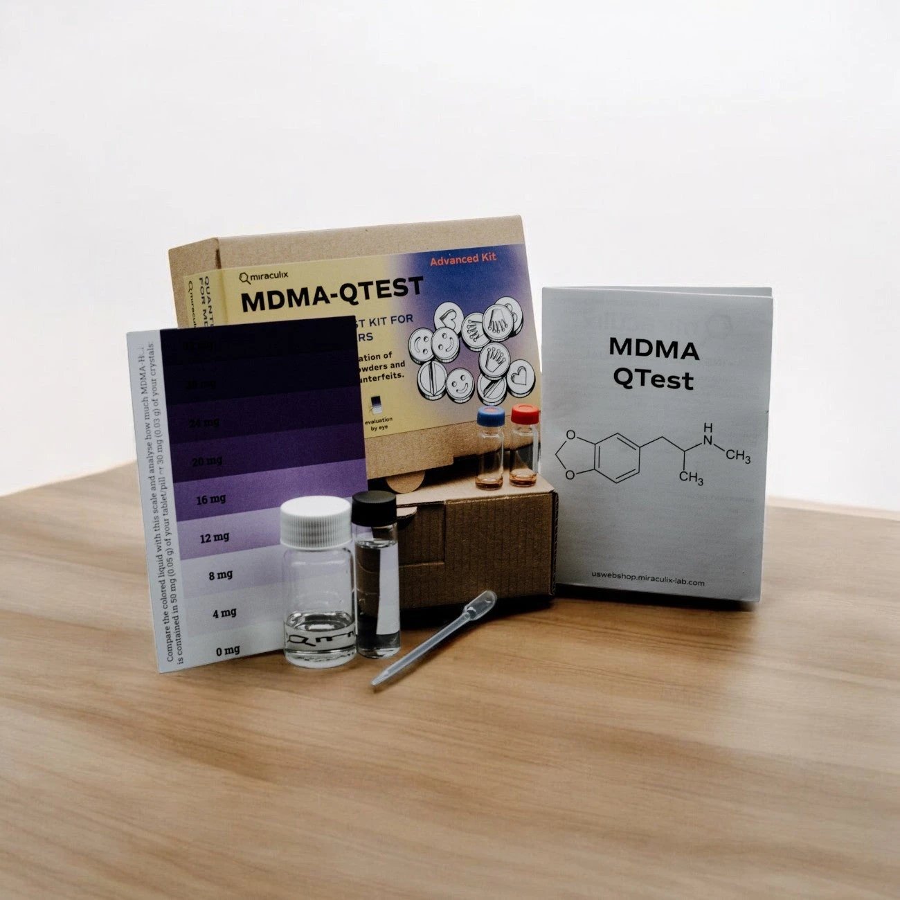 Miraculix Mobiler Schnelltest zur Bestimmung des MDMA-Gehalts & Streckstoffdetektierung (MDMA advanced QTest) -  from DieBallerei