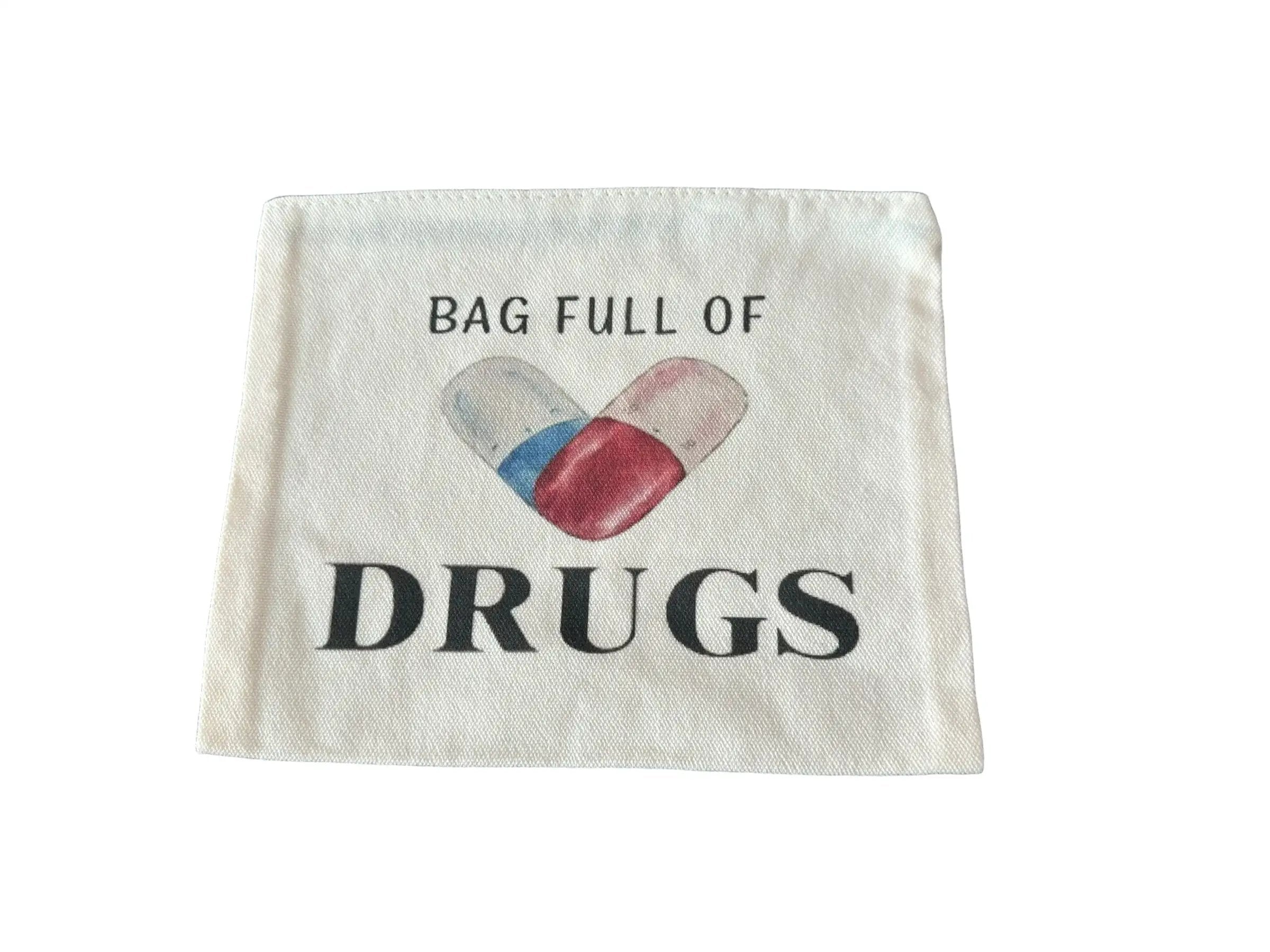 Canvas-Beutel mit „Bag Full of Drugs“ Aufdruck Beige -  from DieBallerei