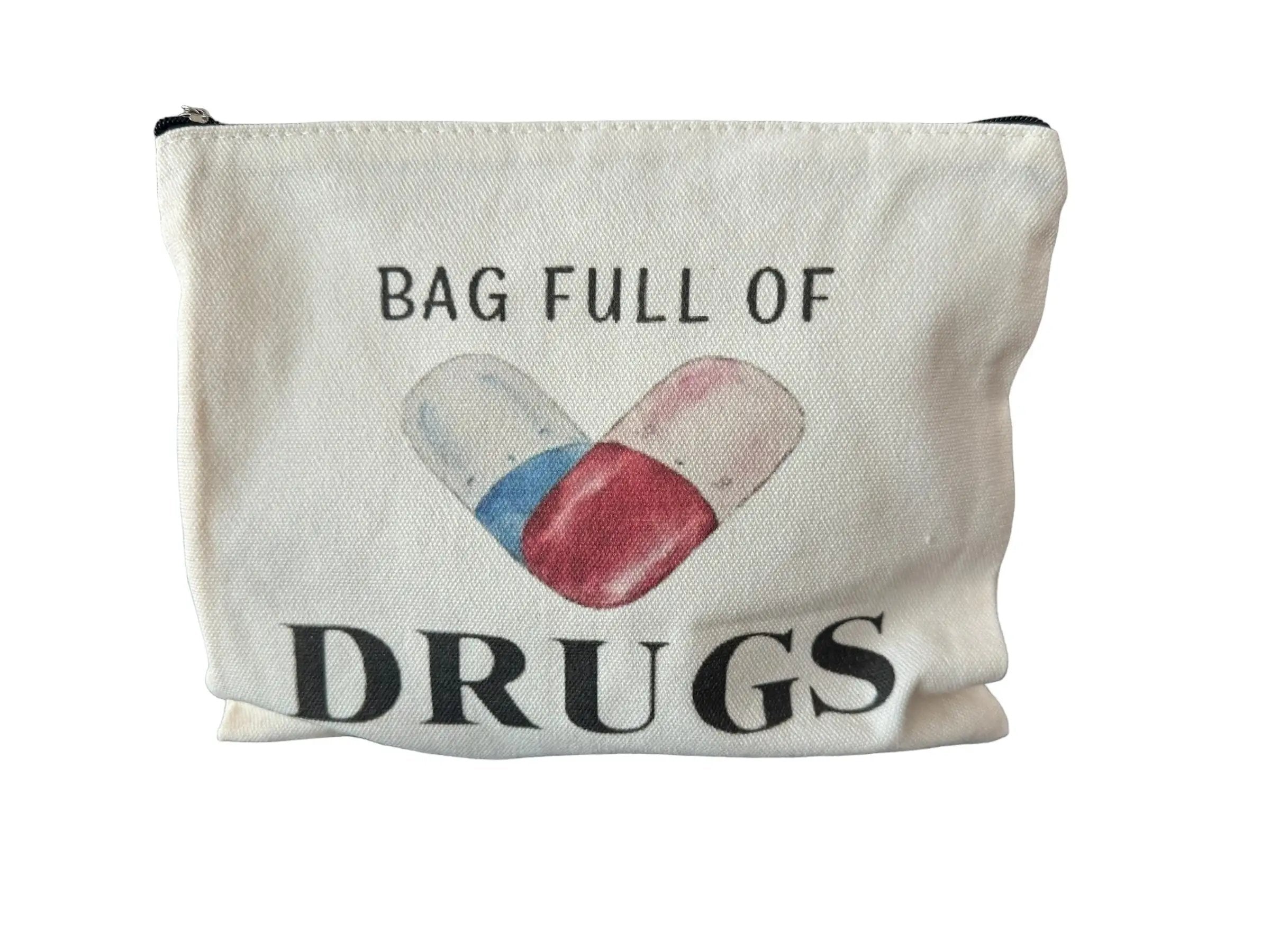 Canvas-Beutel mit „Bag Full of Drugs“ Aufdruck Beige -  from DieBallerei