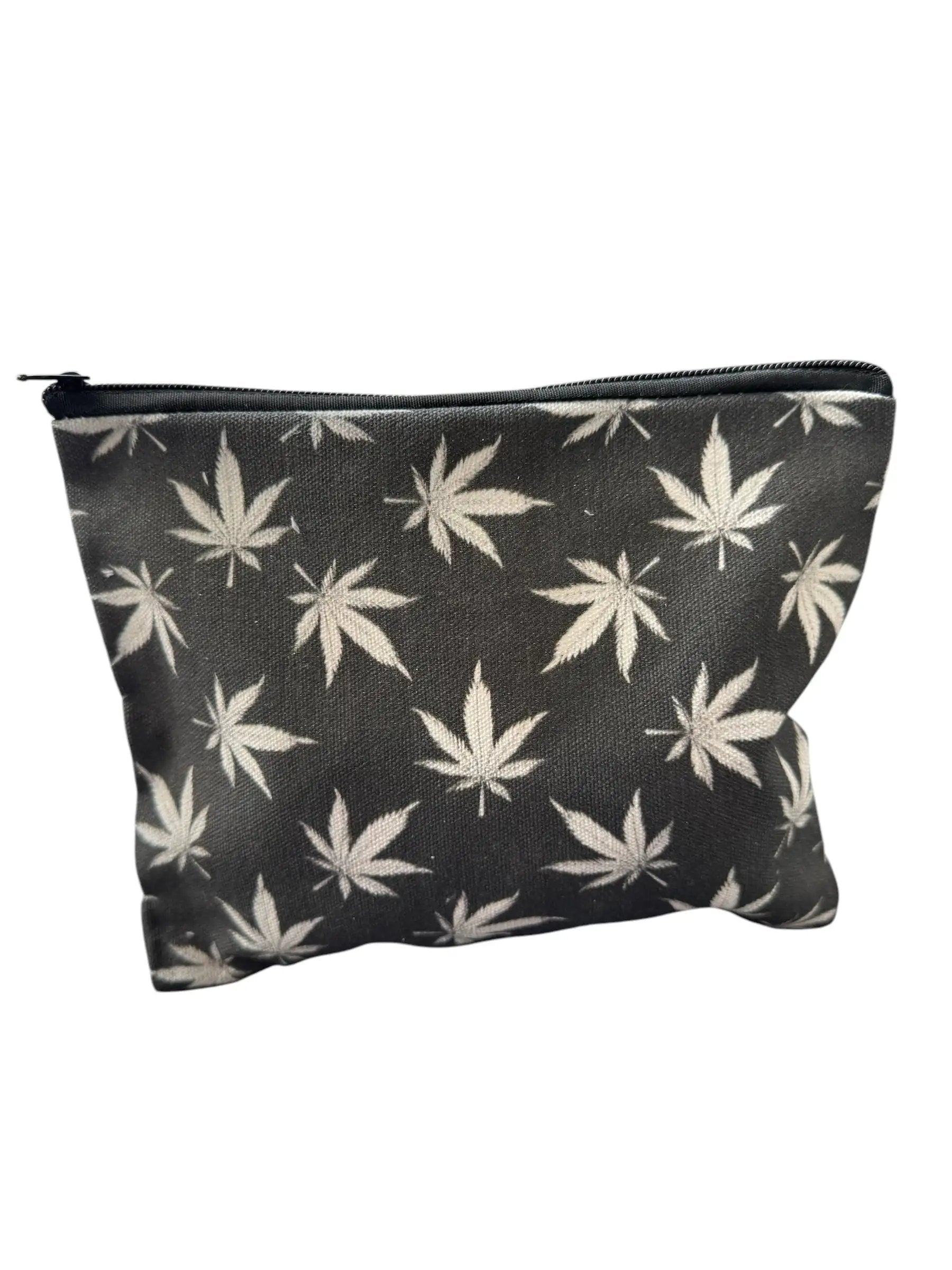 Praktischer Canvas-Beutel Schwarz mit "Hanfblatt" Aufdruck -  from DieBallerei