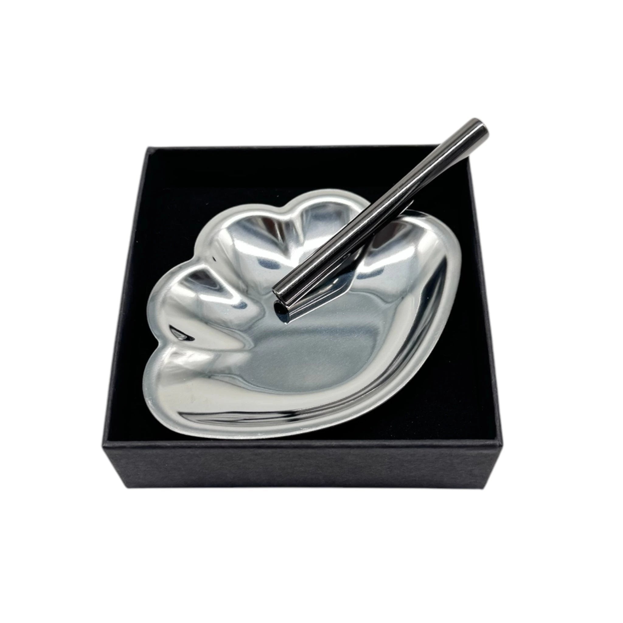 Muschel Metall Brettchen – Edle Ziehunterlage inkl. Röhrchen in Schwarzer Geschenkbox -  from DieBallerei