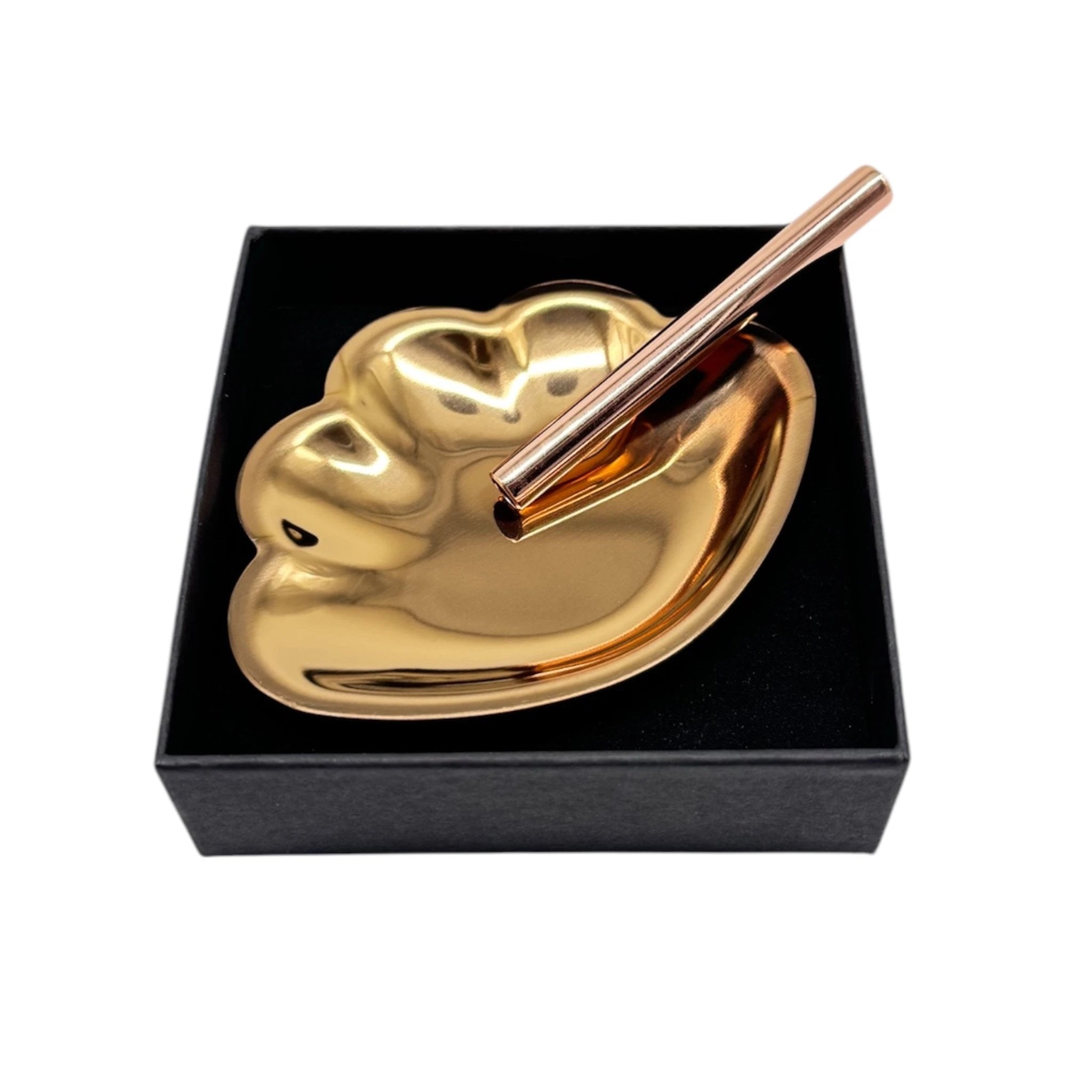 Muschel Metall Brettchen – Edle Ziehunterlage inkl. Röhrchen in Schwarzer Geschenkbox -  from DieBallerei