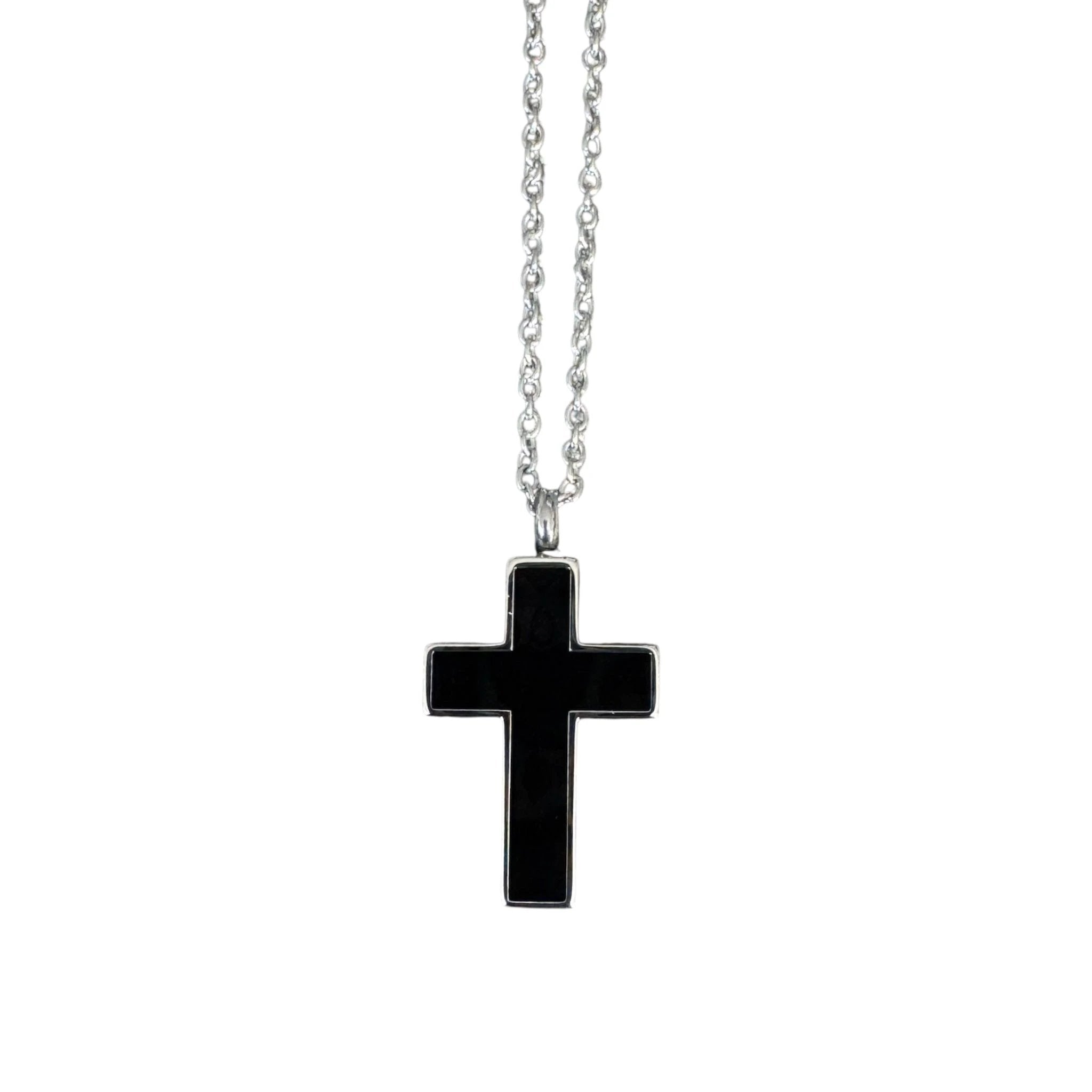 Kette mit schwarzem Kreuz-Anhänger – inkl. Mini-Trichter, ca. 31 cm -  from DieBallerei