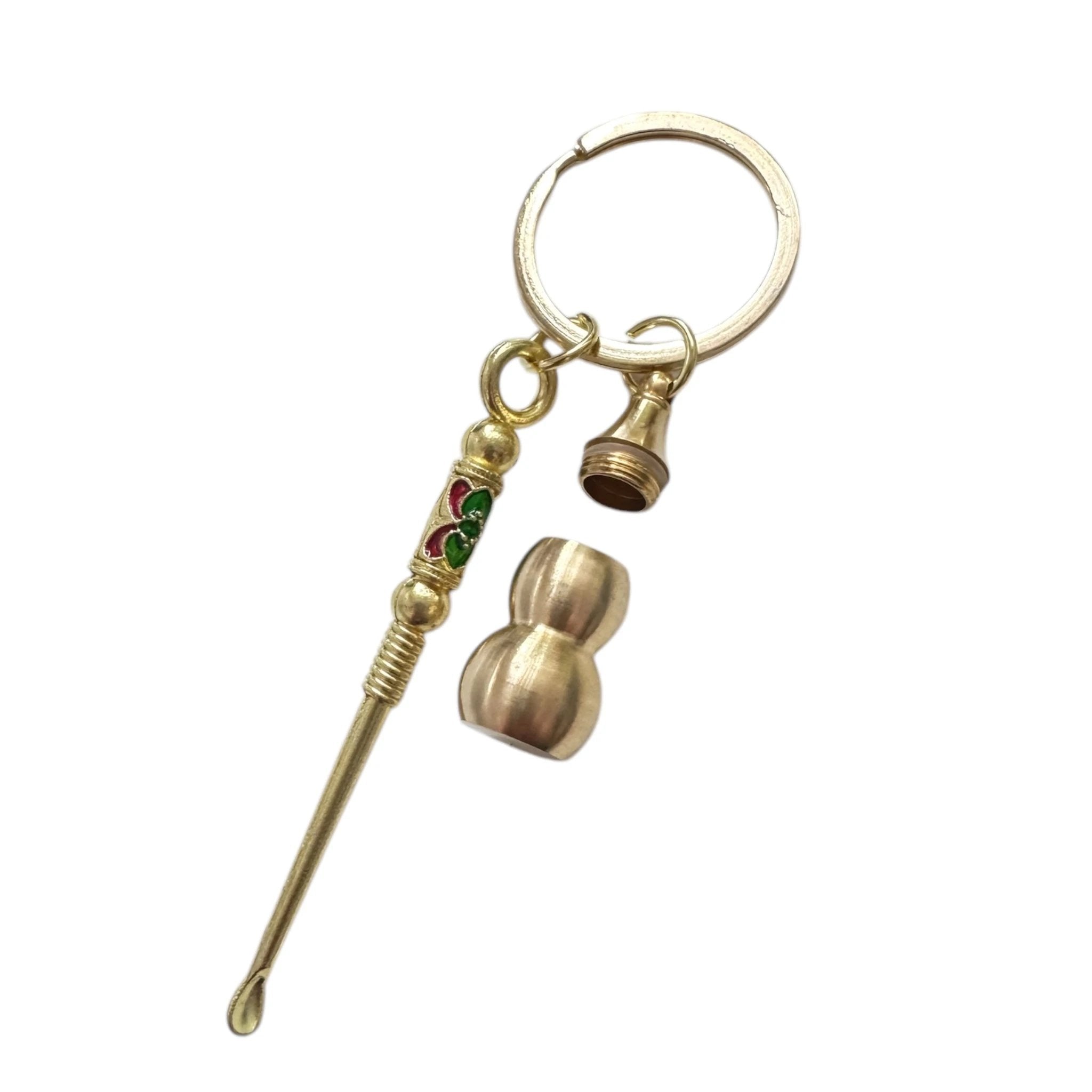 Mini-Löffel Schlüsselanhänger „Ornament“ Rot/Grün mit Geheimfach – Für bunte Momente unterwegs -  from DieBallerei