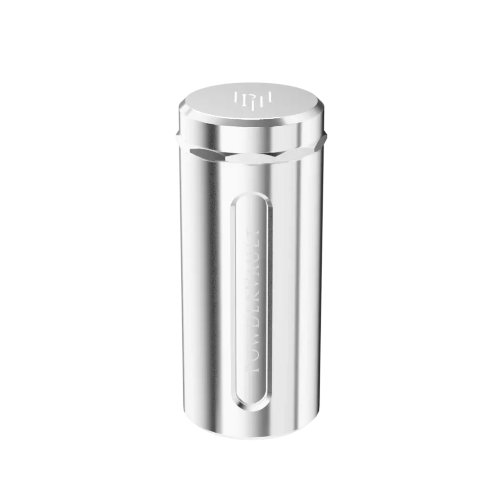 PowderVault Pulver-Dosierer – Präzision und Stil in Einem! Chrome / Silber - Grinder from DieBallerei
