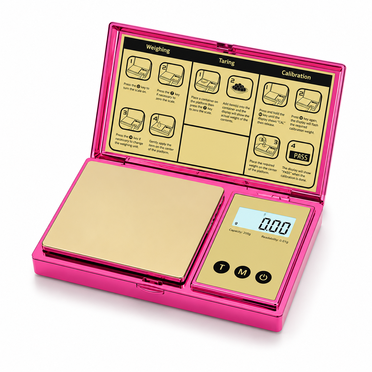 ✨ Präzisions-Taschenwaage 200 g / 0,01 g – Pink Edition Präzision trifft auf elegantes Design 🖤✨