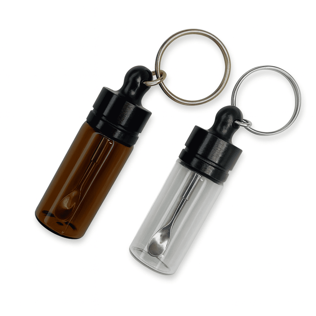 Praktischer Spender mit Teleskoplöffel & Schlüsselanhänge