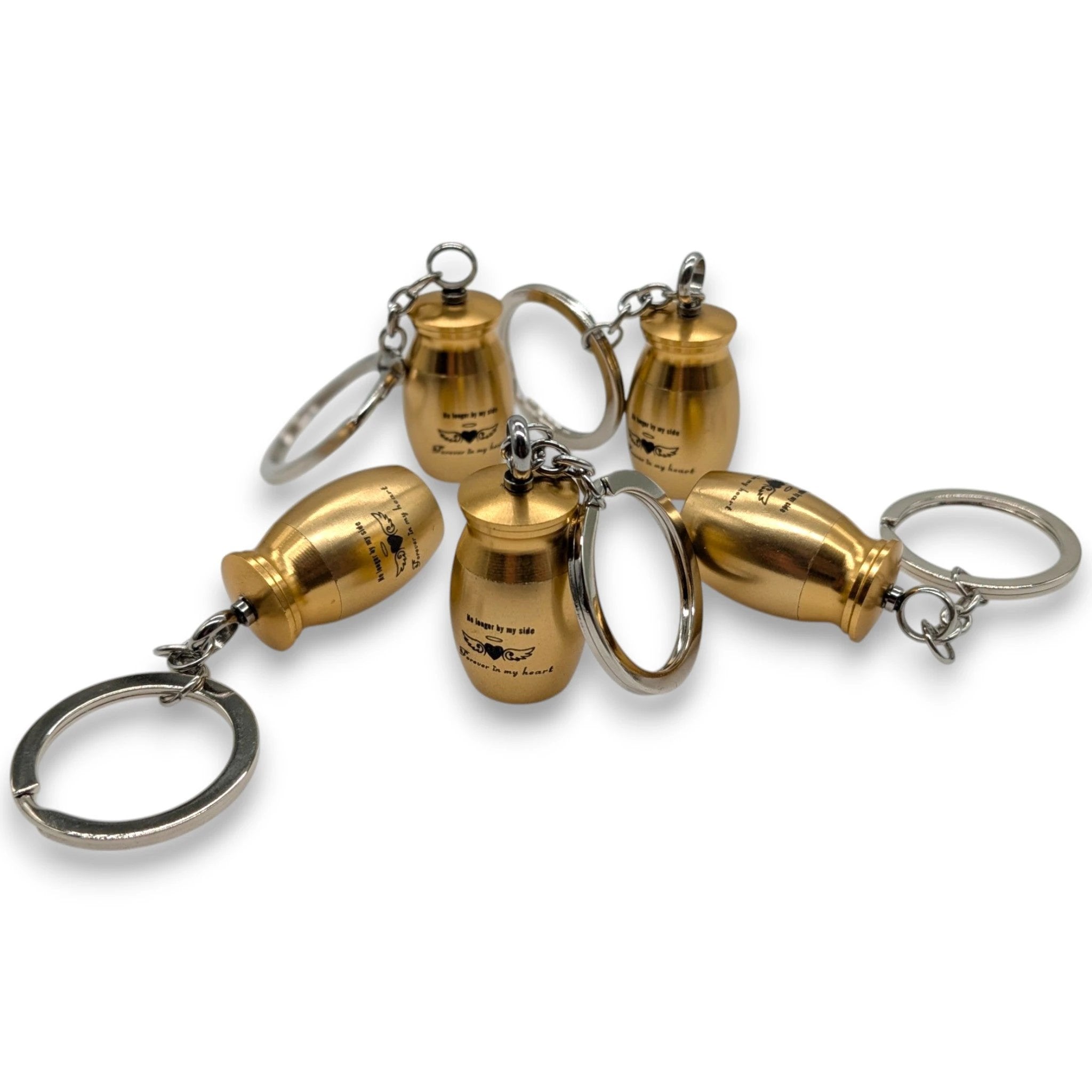 Mini Kapsel Anhänger – Schlüsselanhänger zum Schrauben für unterwegs (Gold) -  from DieBallerei