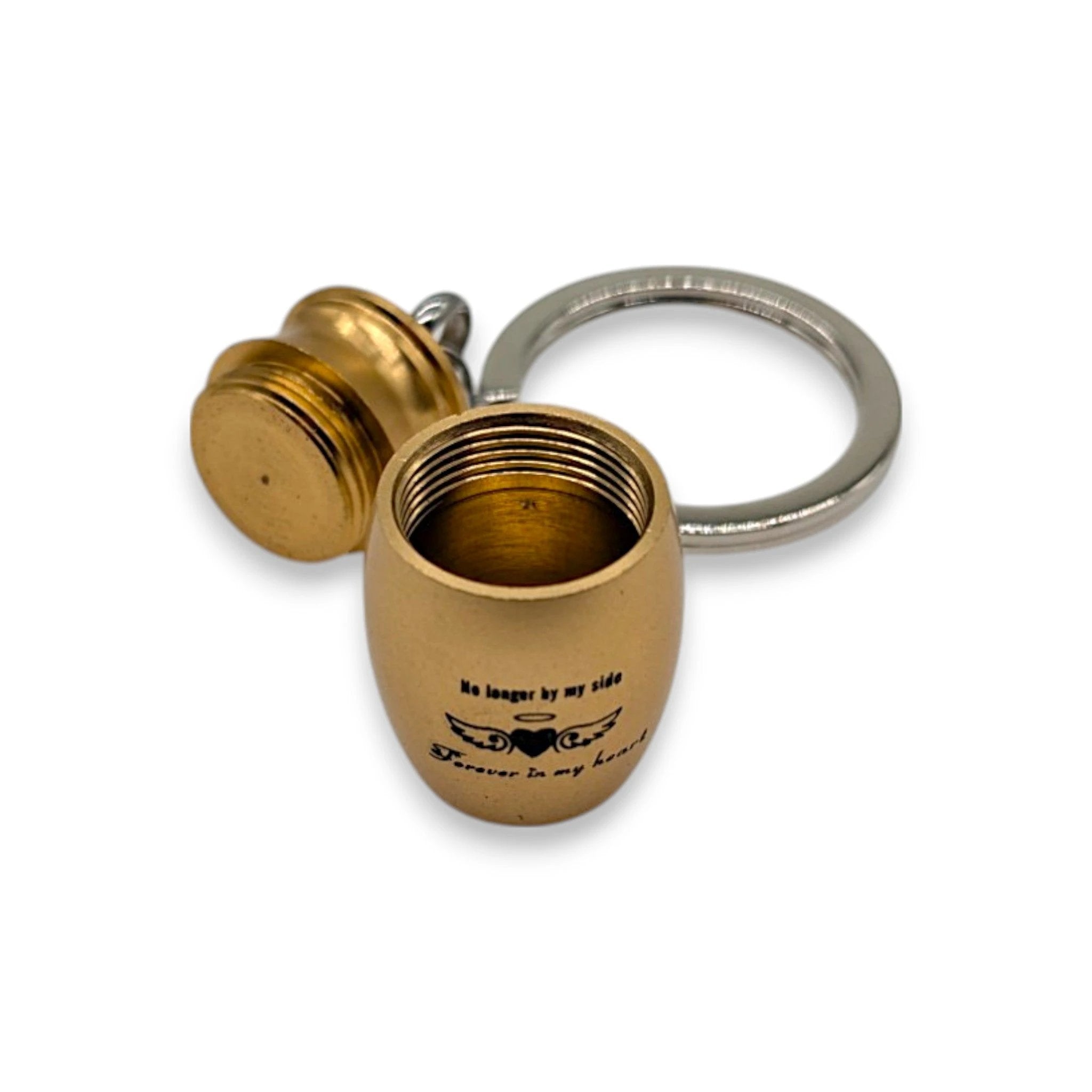 Mini Kapsel Anhänger – Schlüsselanhänger zum Schrauben für unterwegs (Gold) -  from DieBallerei