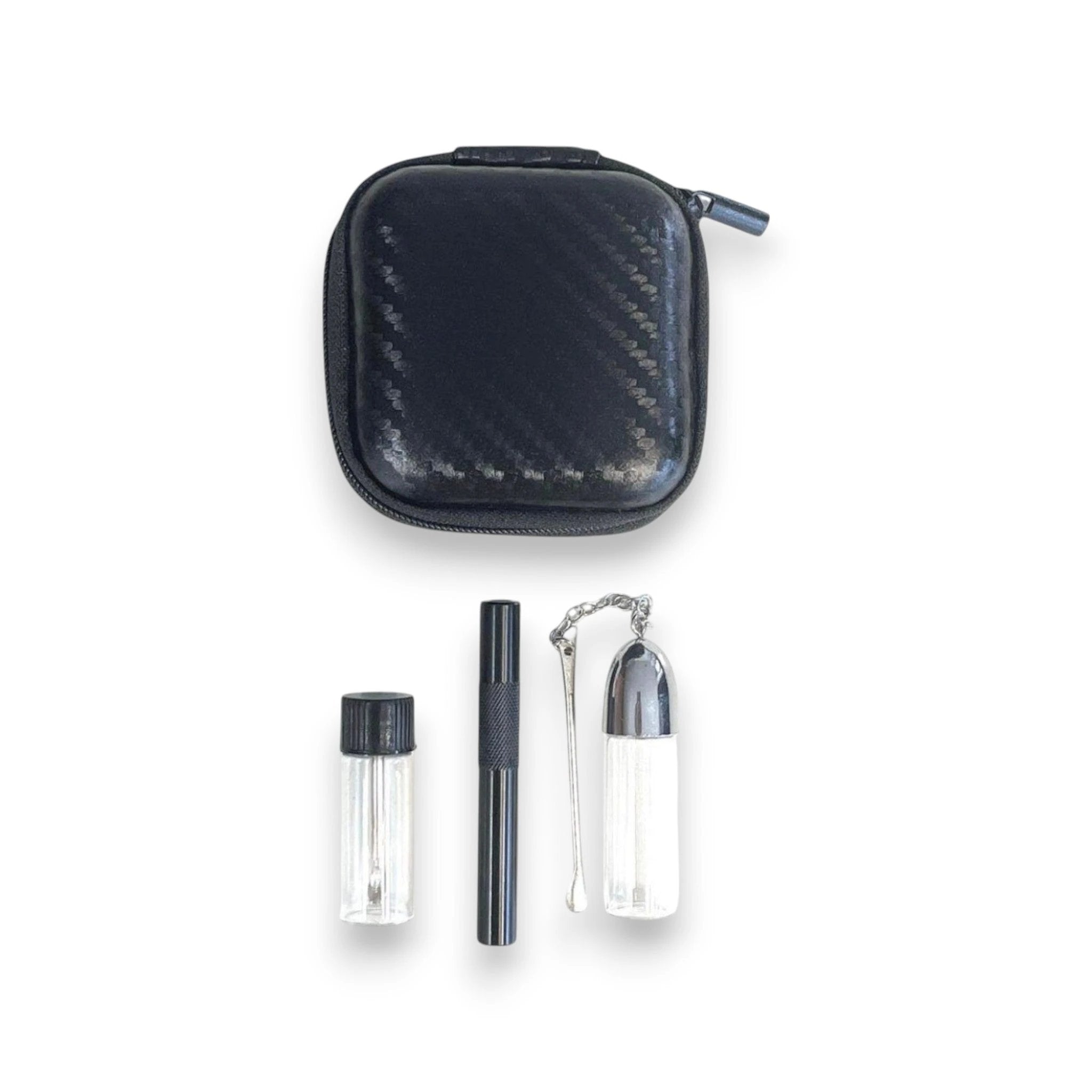 Set Black Carbon – Edles Soft Case mit Spender & Röhrchen -  from DieBallerei