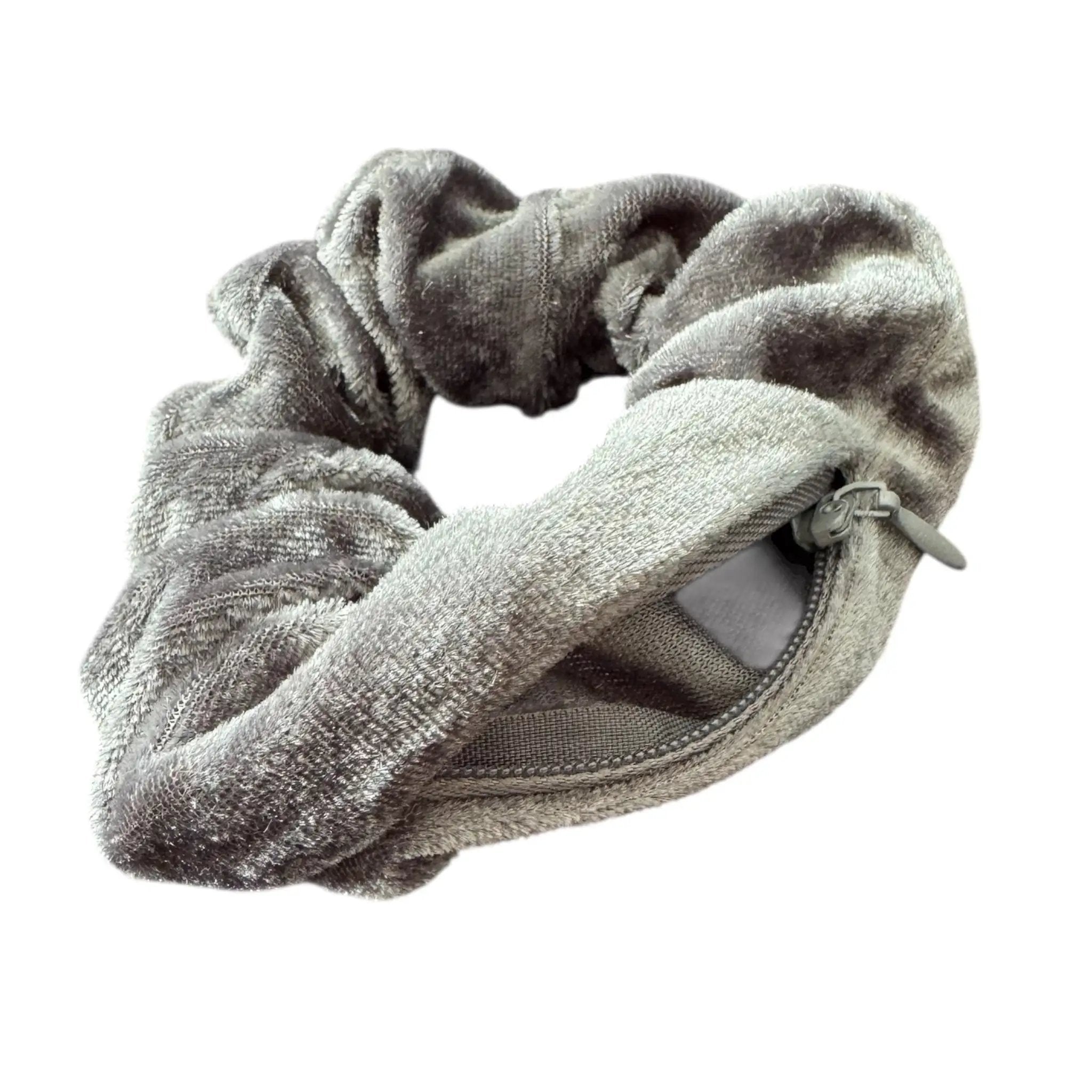 Samt Scrunchie mit Geheimfach – Verstecktes Reißverschlussfach im Haargummi -  from DieBallerei