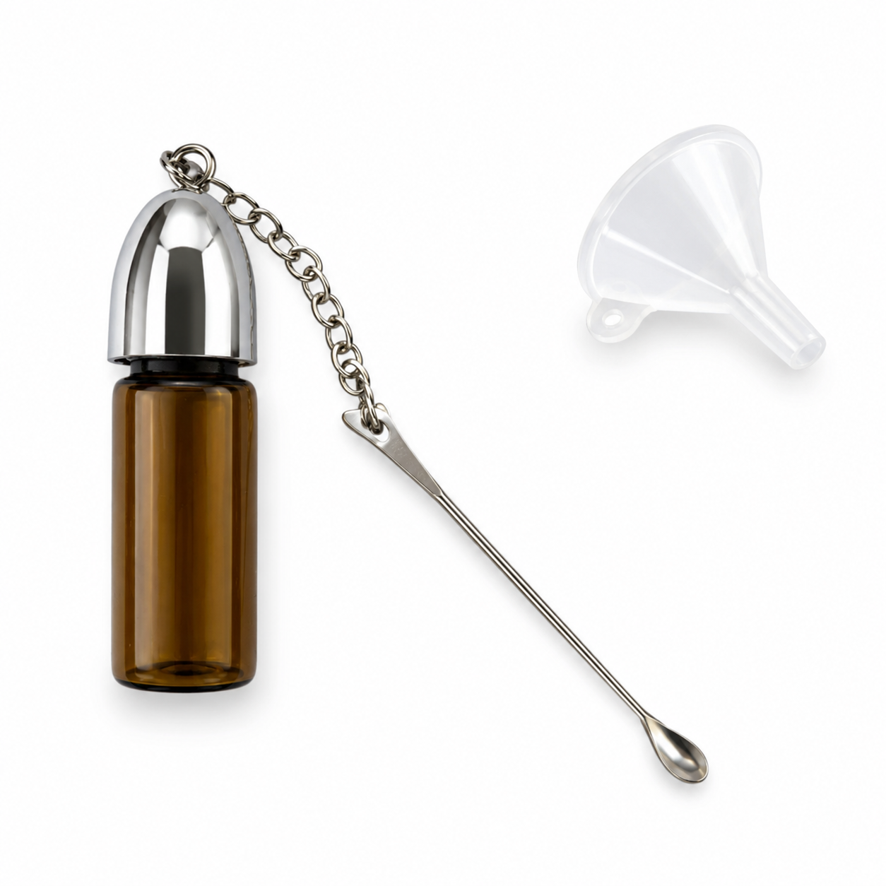 Spender Portionierer aus Glas mit Löffel inkl. Trichter (53mm braun)