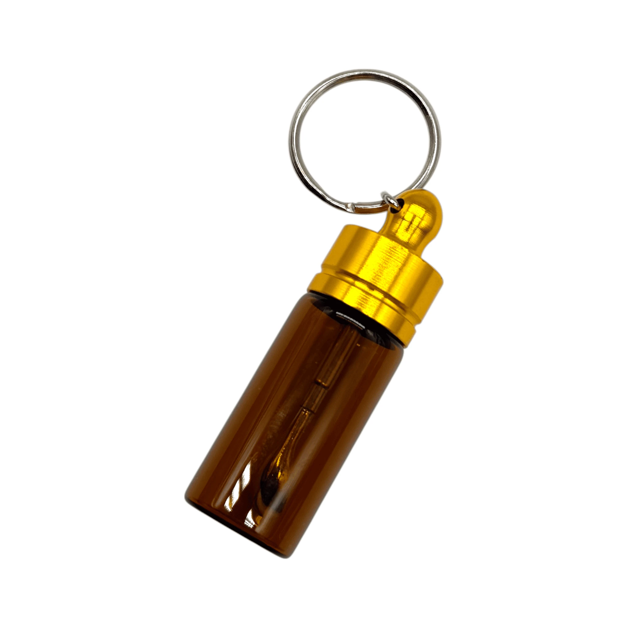 Stabiler Spender mit Teleskoplöffel – Schlüsselanhänger Braun mit Gold oder Rosé-Gold Deckel -  from DieBallerei