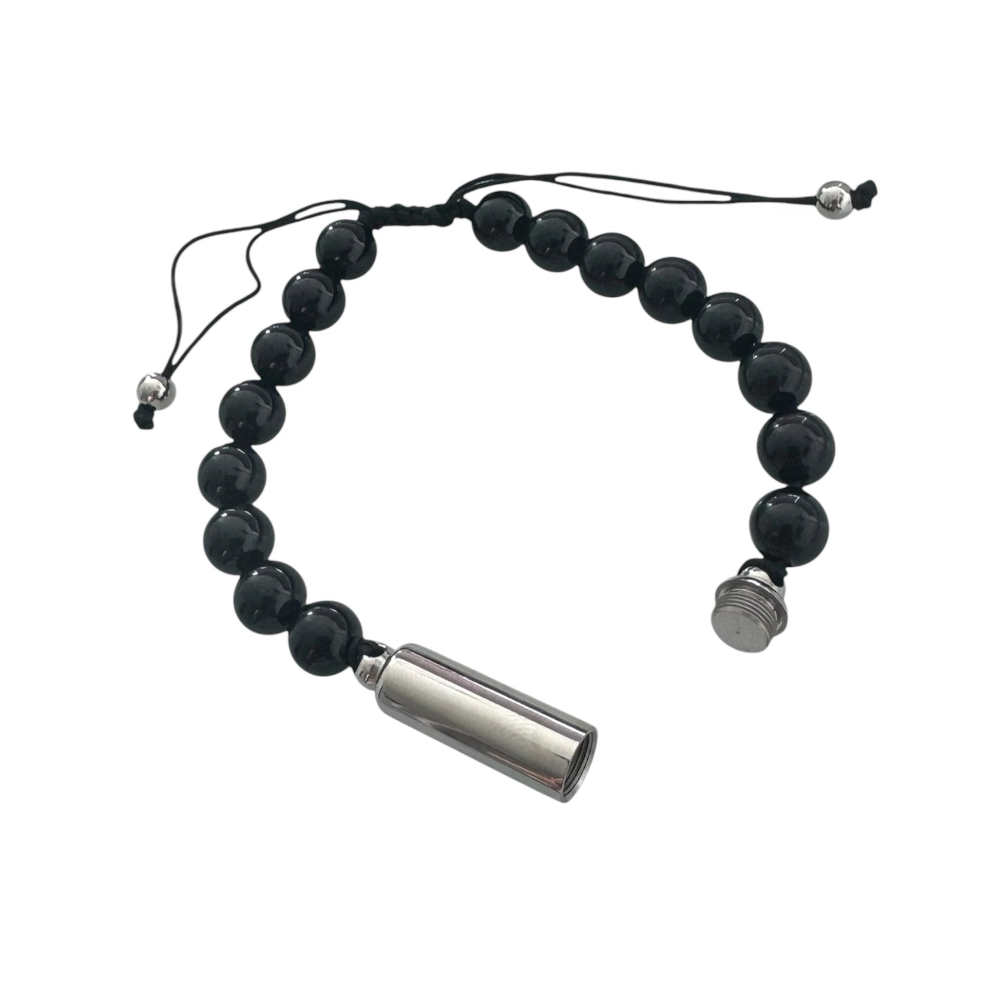 Stylisches Onyx-Armband mit Füllbarer Kapsel (Silber) – Deine perfekte Mischung aus Stil und Funktion - Anhänger from DieBallerei