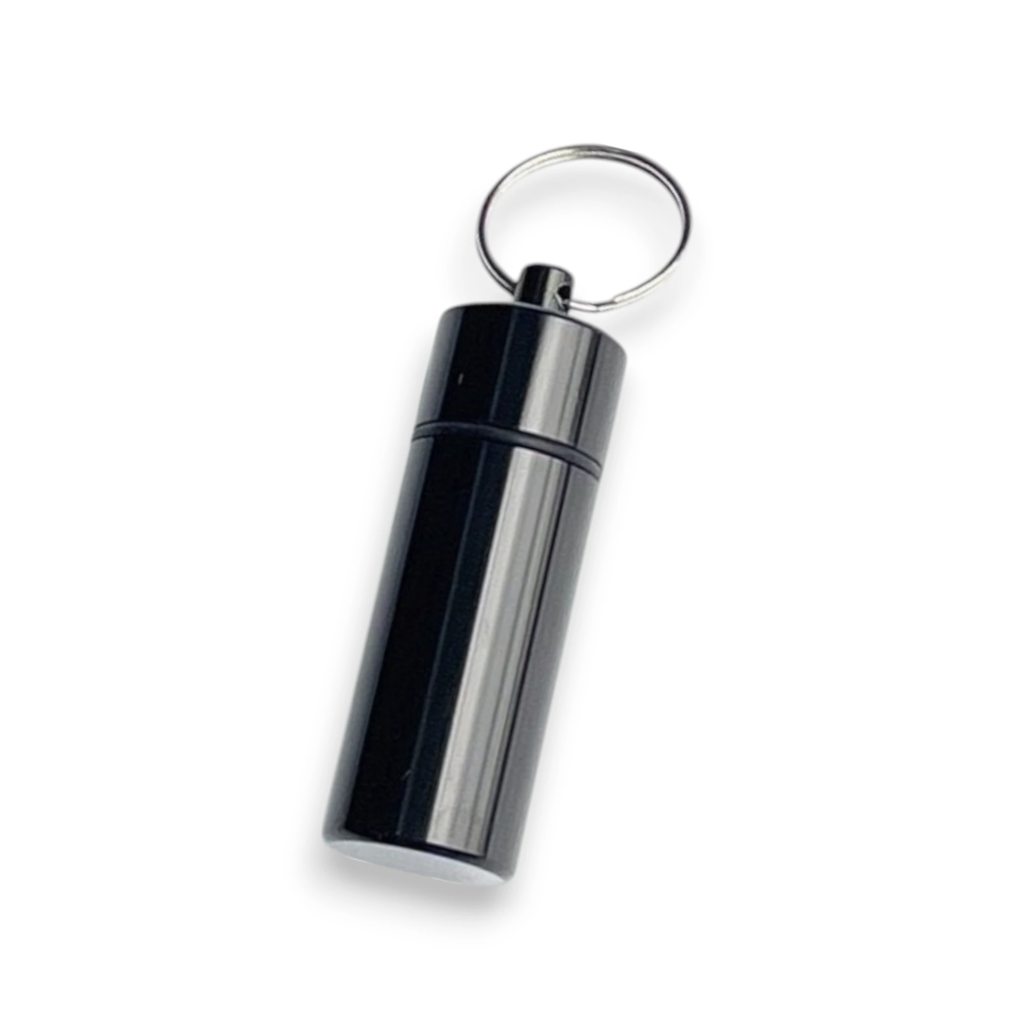 Verschließbare Aluminium-Pillenbox als Schlüsselanhänger – Extra Groß & Praktisch (Schwarz) -  from DieBallerei