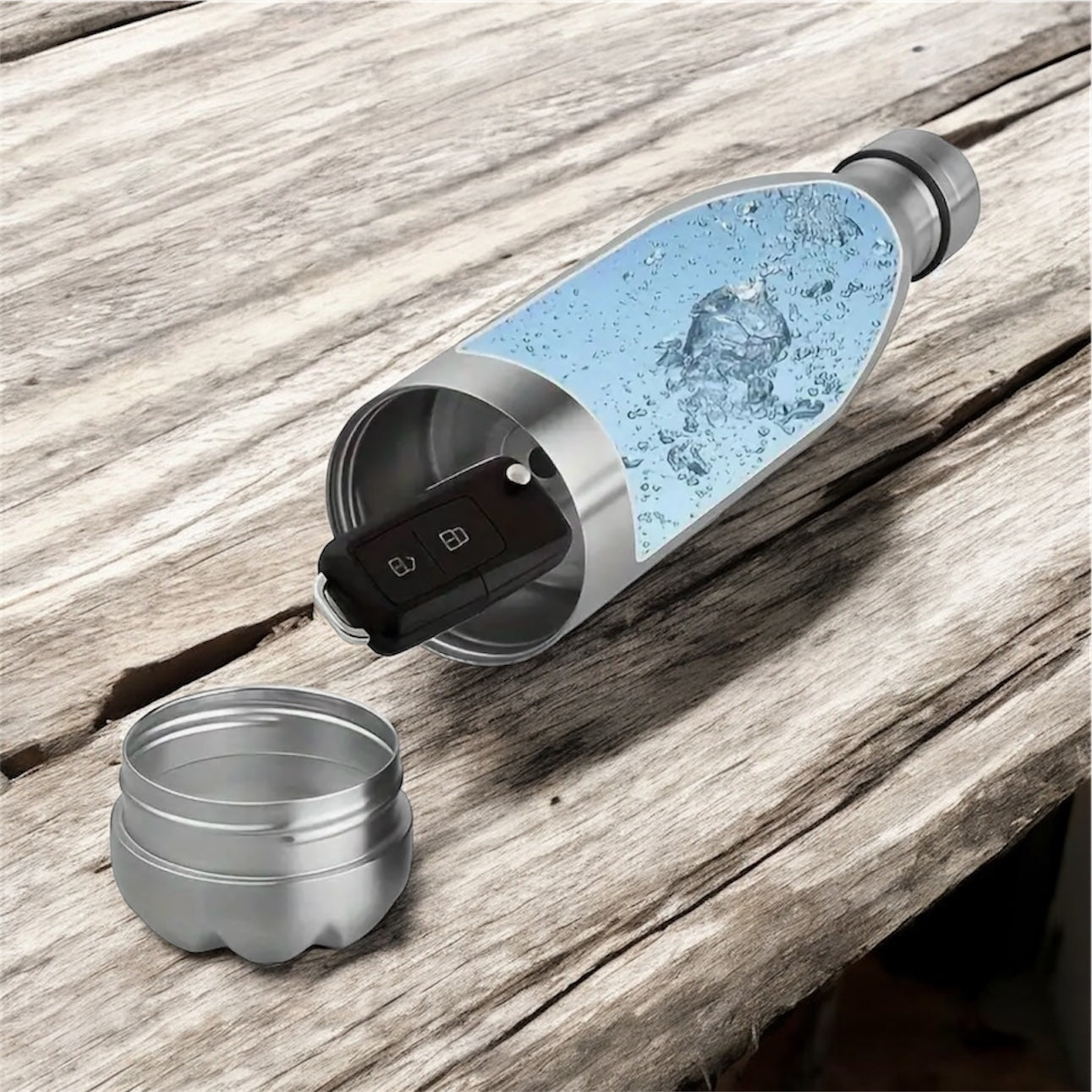 Versteck-Wasserflasche (Thermosflasche) aus Edelstahl – für clevere Genießer