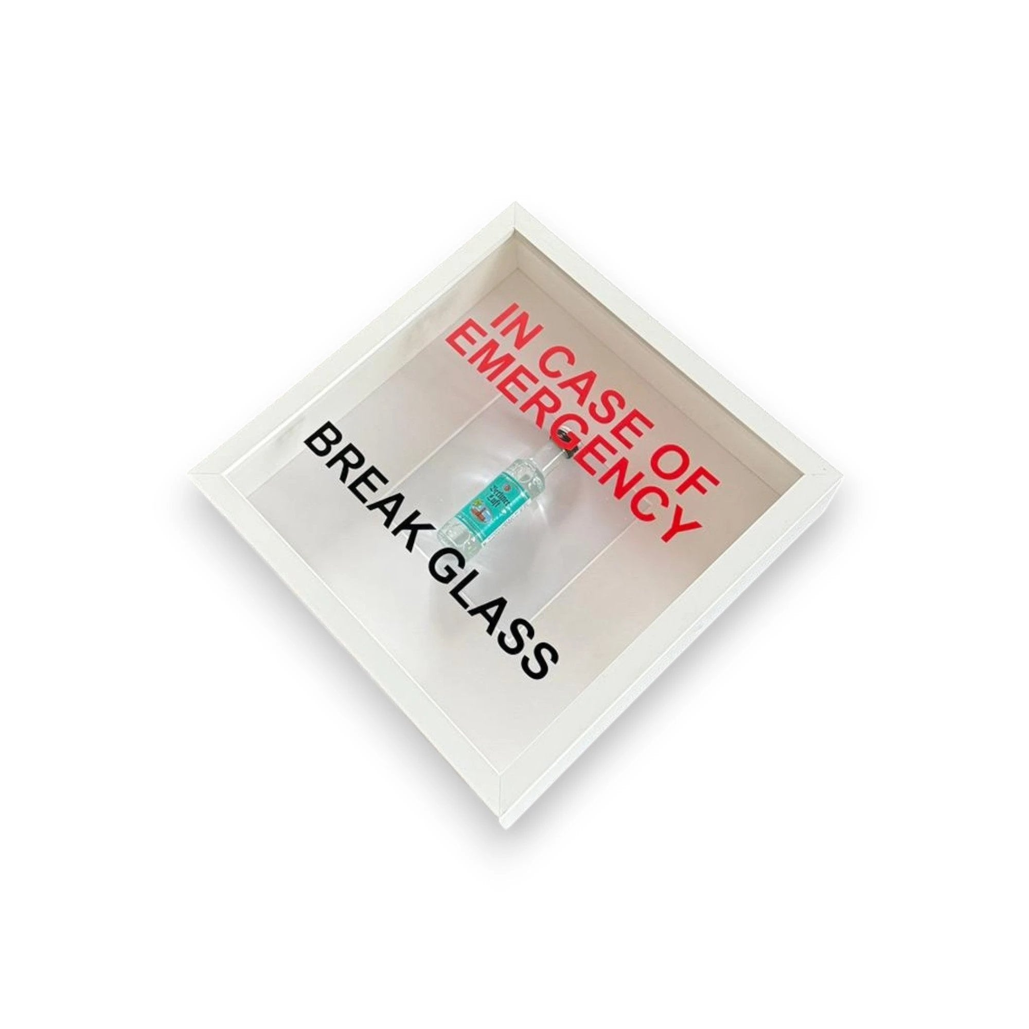 "In Case of Emergency Break Glass" – Wandbild mit Berliner Luft schwarzer/weißer Rahmen -  from DieBallerei