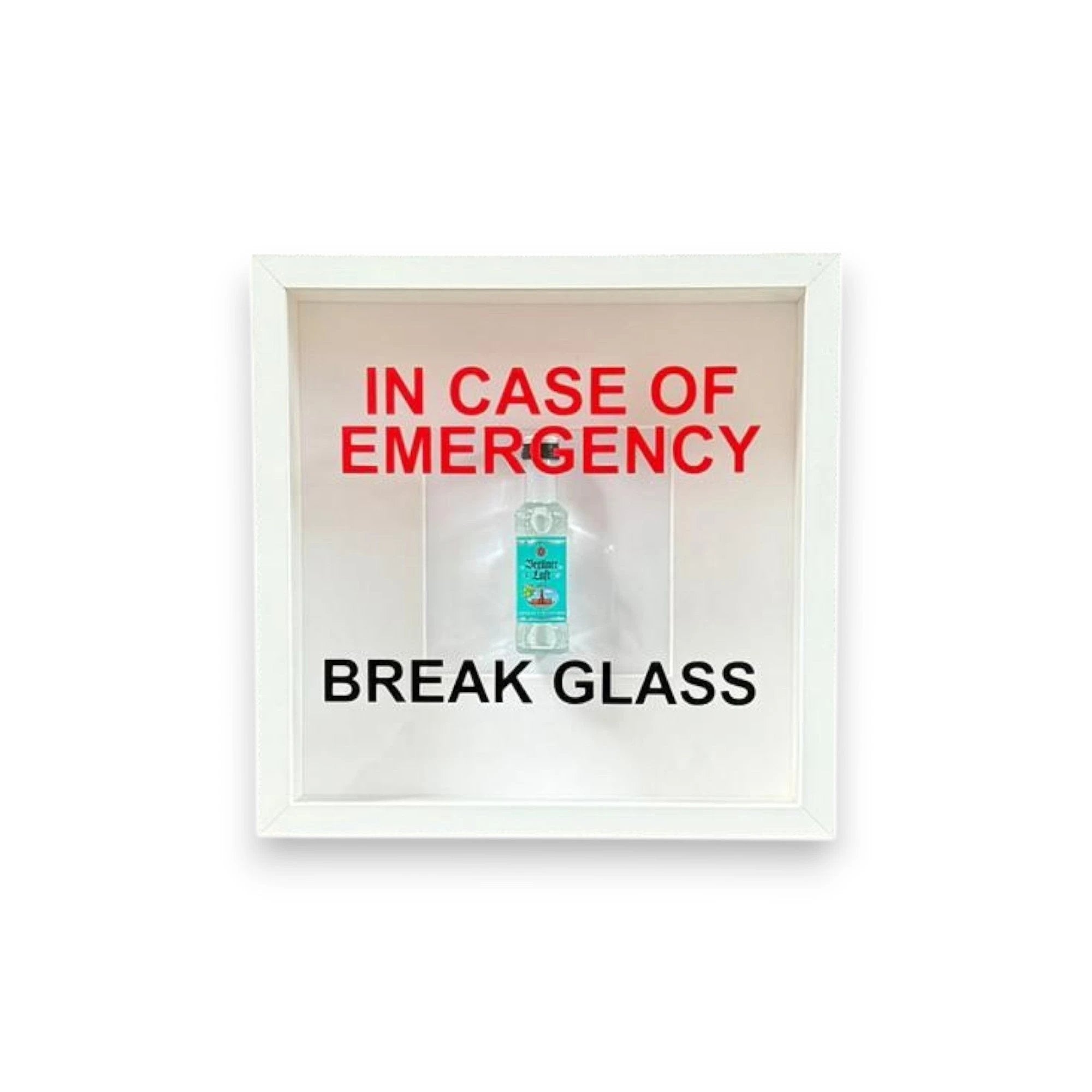 "In Case of Emergency Break Glass" – Wandbild mit Berliner Luft schwarzer/weißer Rahmen -  from DieBallerei