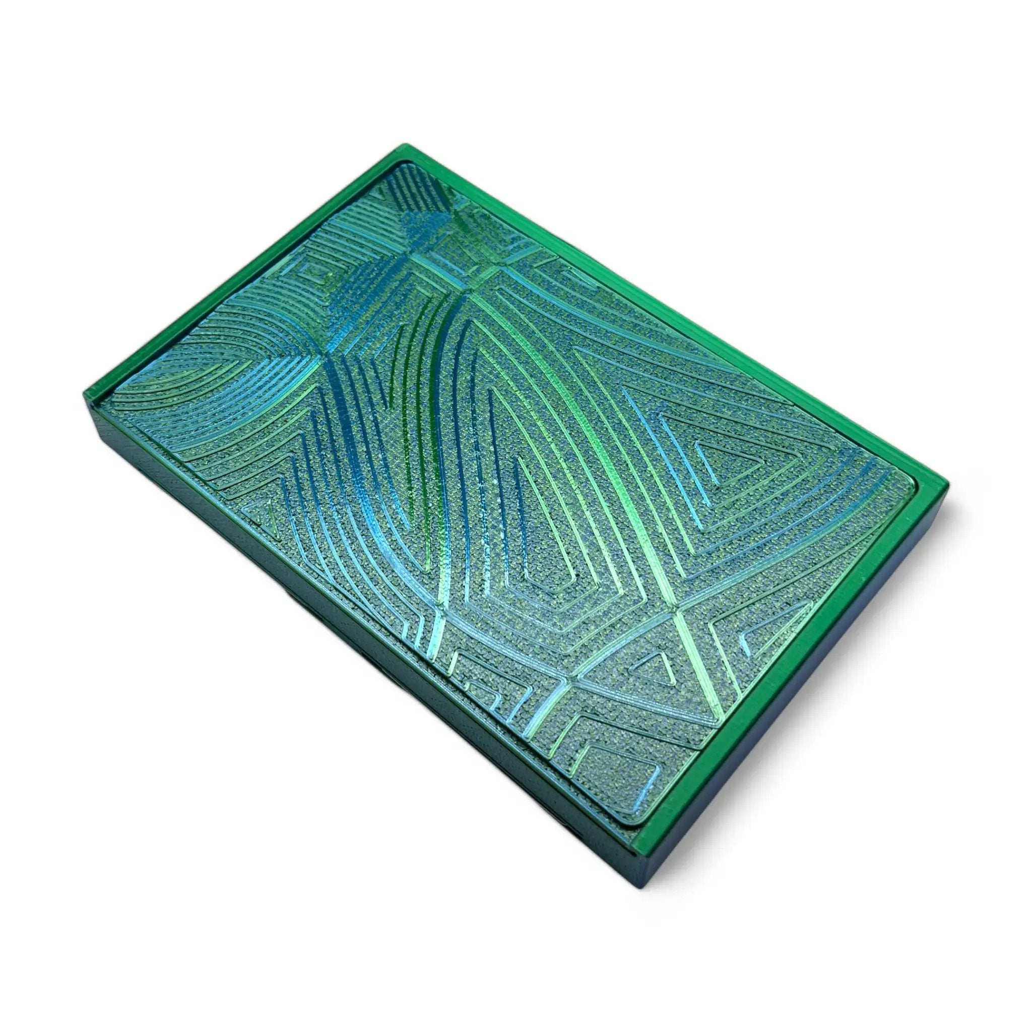 Baller-Box XL Waves of Thought inkl. integriertem Spiegel, 2x Röhrchen und Hack-Karten Blau / Grün -  from DieBallerei