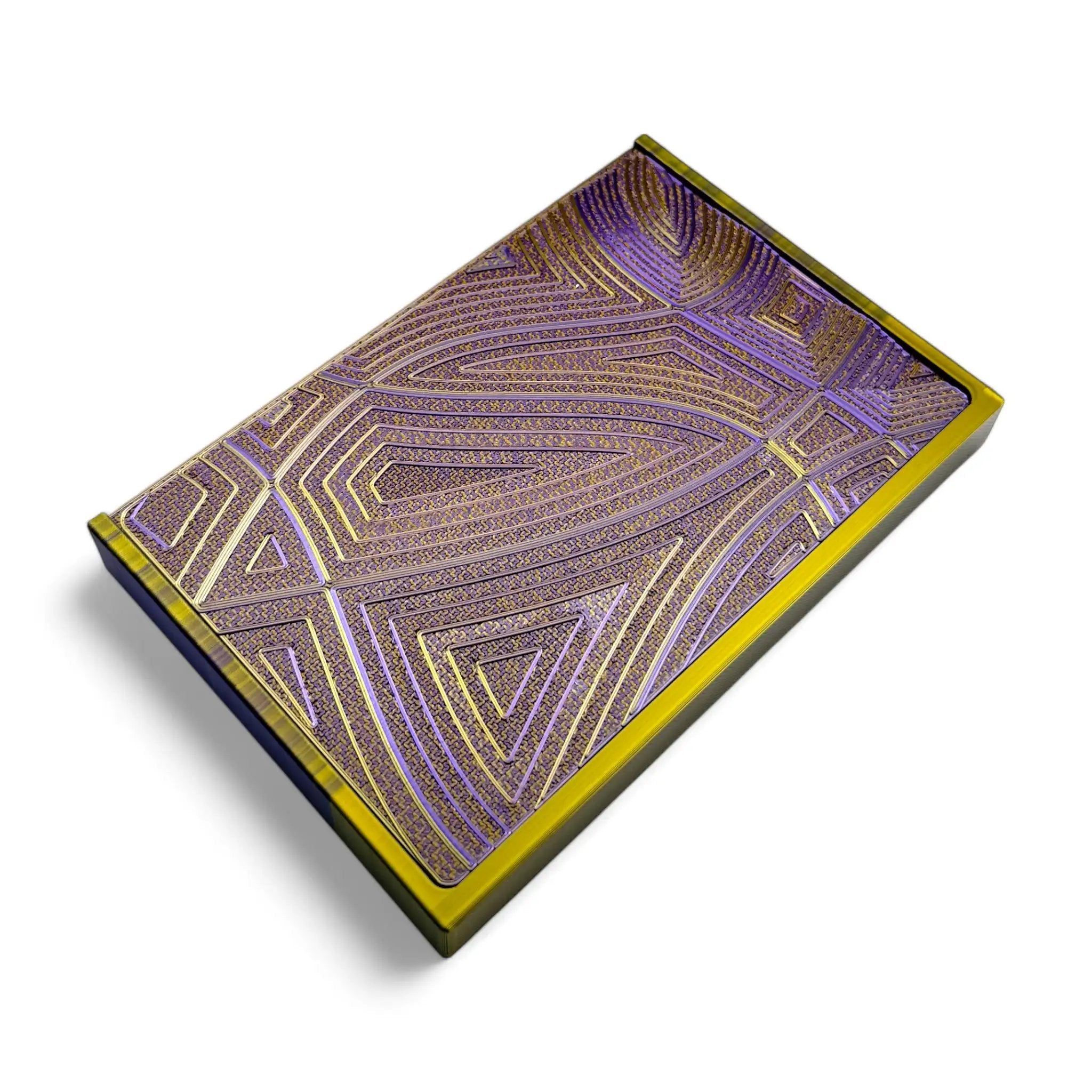 Baller-Box XL Waves of Thought inkl. integriertem Spiegel, 2x Röhrchen und Hack-Karten Gold / Lila -  from DieBallerei