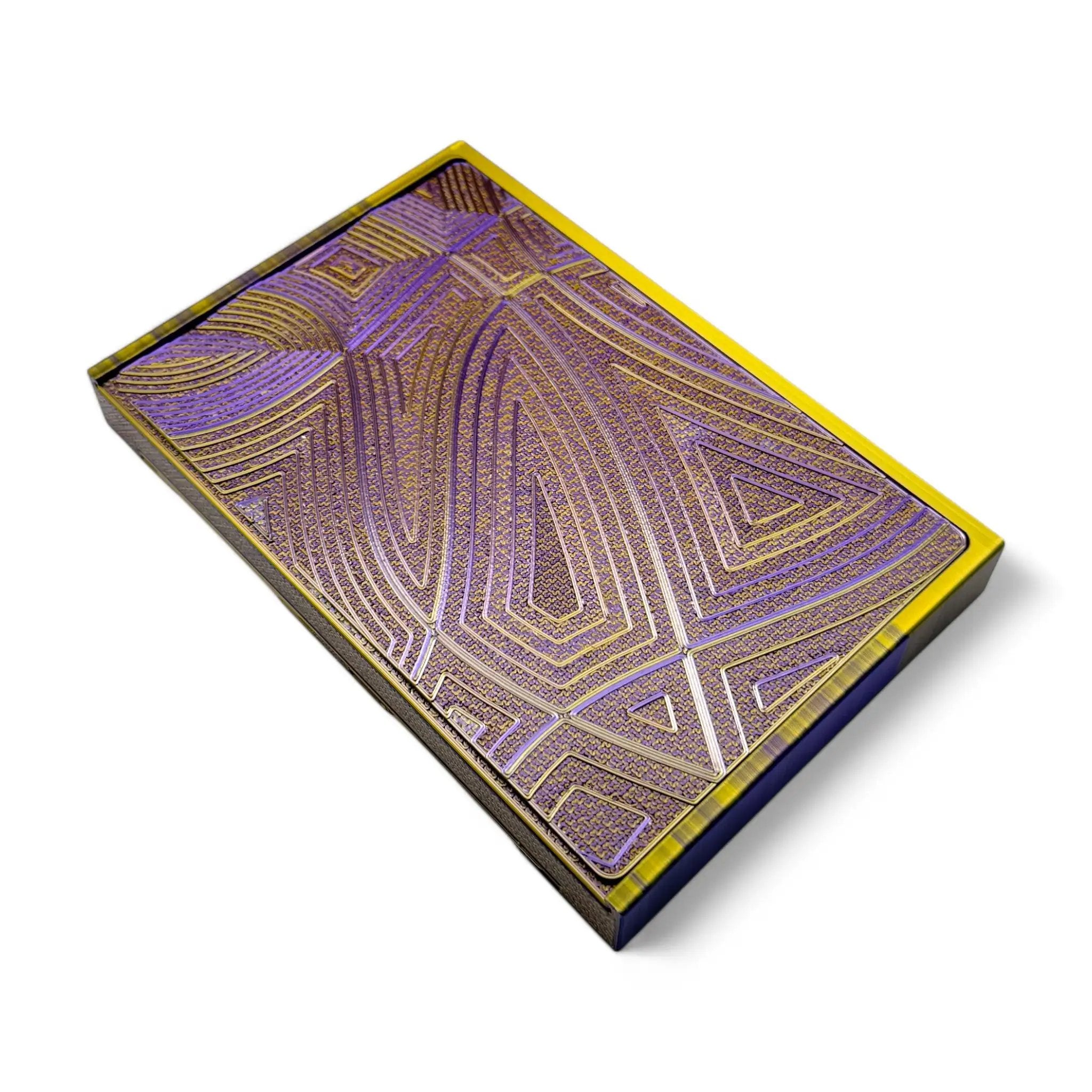 Baller-Box XL Waves of Thought inkl. integriertem Spiegel, 2x Röhrchen und Hack-Karten Gold / Lila -  from DieBallerei