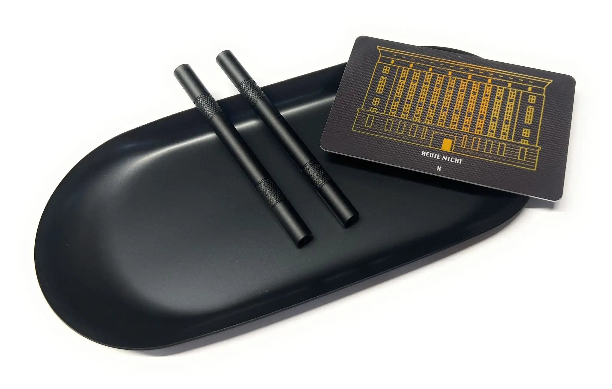 SET „Black Matt Berghain“ – Hack-Karte, Ziehröhrchen & Metall-Unterlage -  from DieBallerei