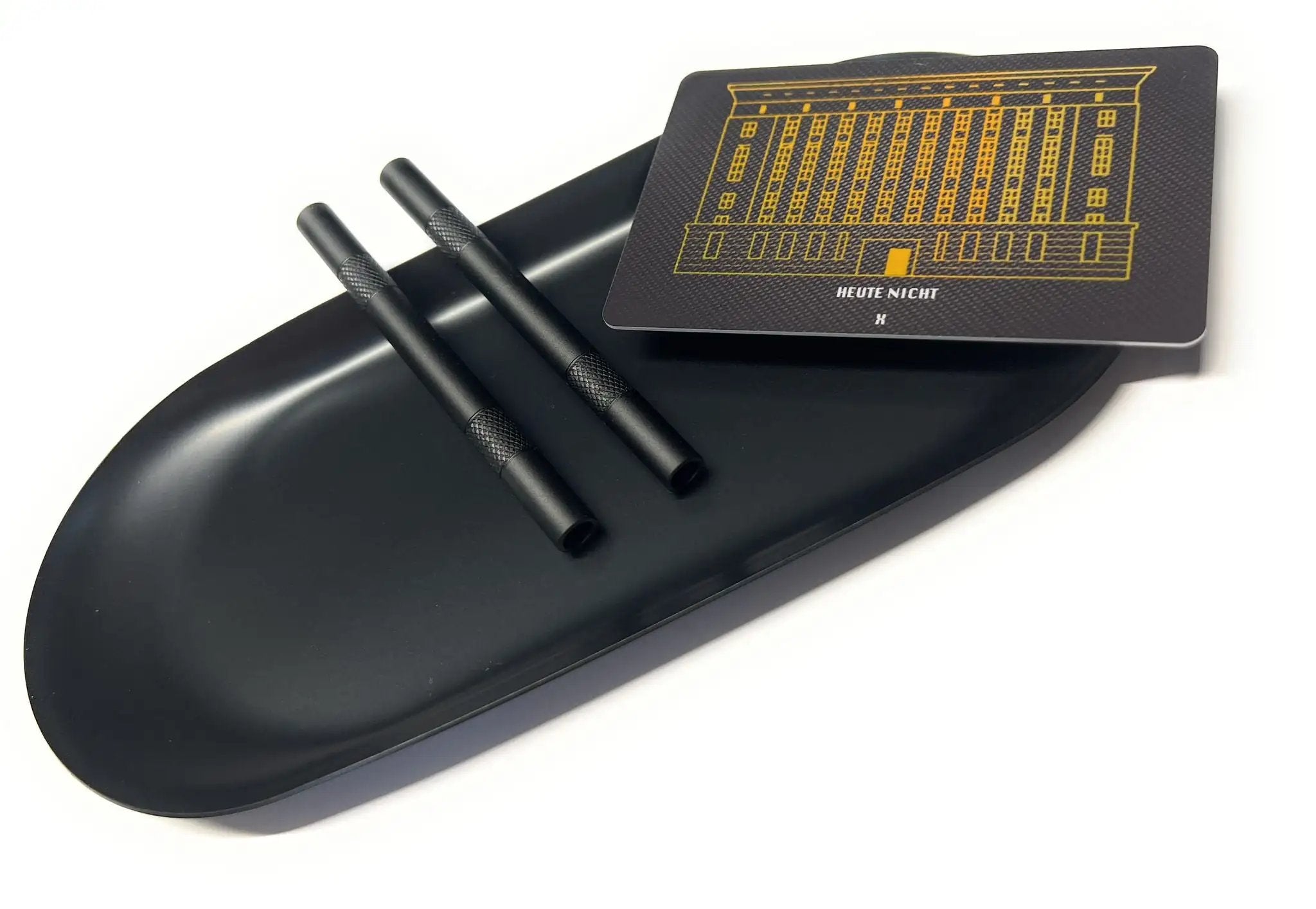 SET „Black Matt Berghain“ – Hack-Karte, Ziehröhrchen & Metall-Unterlage -  from DieBallerei