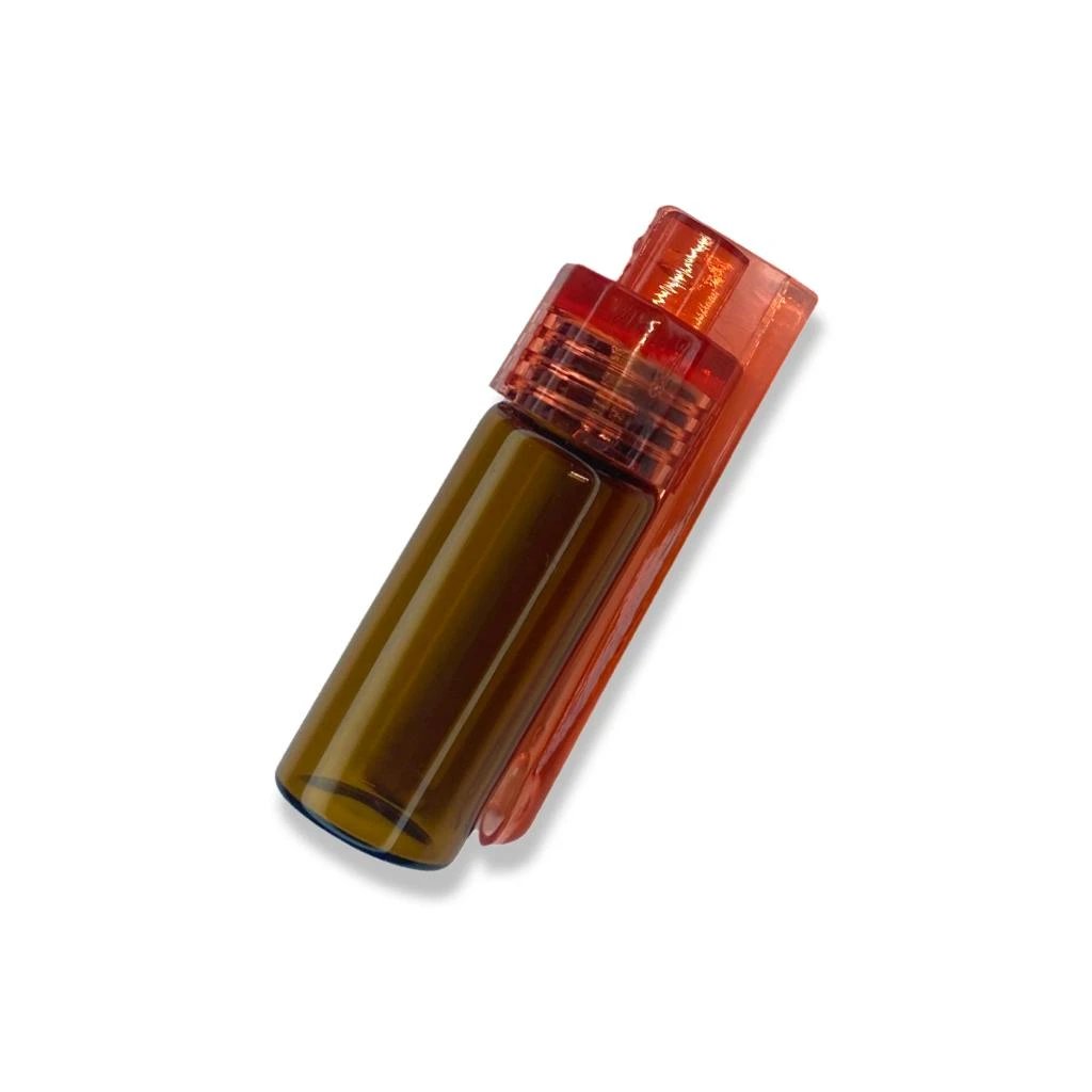 1 Großer Glas-Spender mit klappbarem Löffel & Mini-Trichter – Klar oder Braun mit rotem Deckel -  from DieBallerei