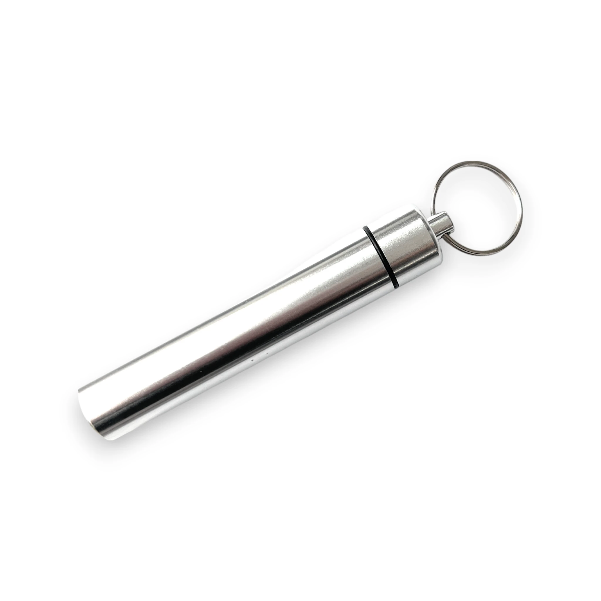 XL Aluminium-Pillenbox mit Schlüsselanhänger – Inklusive Ziehröhrchen & Löffel