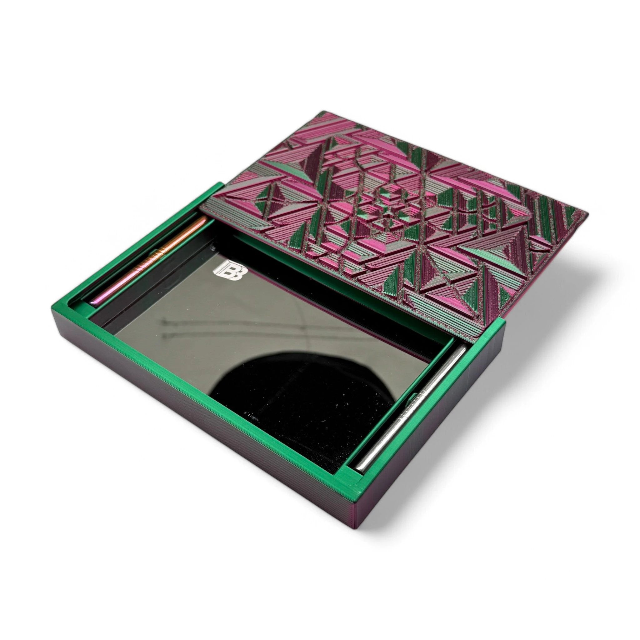 Baller-Box XL Brainbug inkl. integriertem Spiegel, 2x Röhrchen und Hack-Karten Rot / Grün -  from DieBallerei