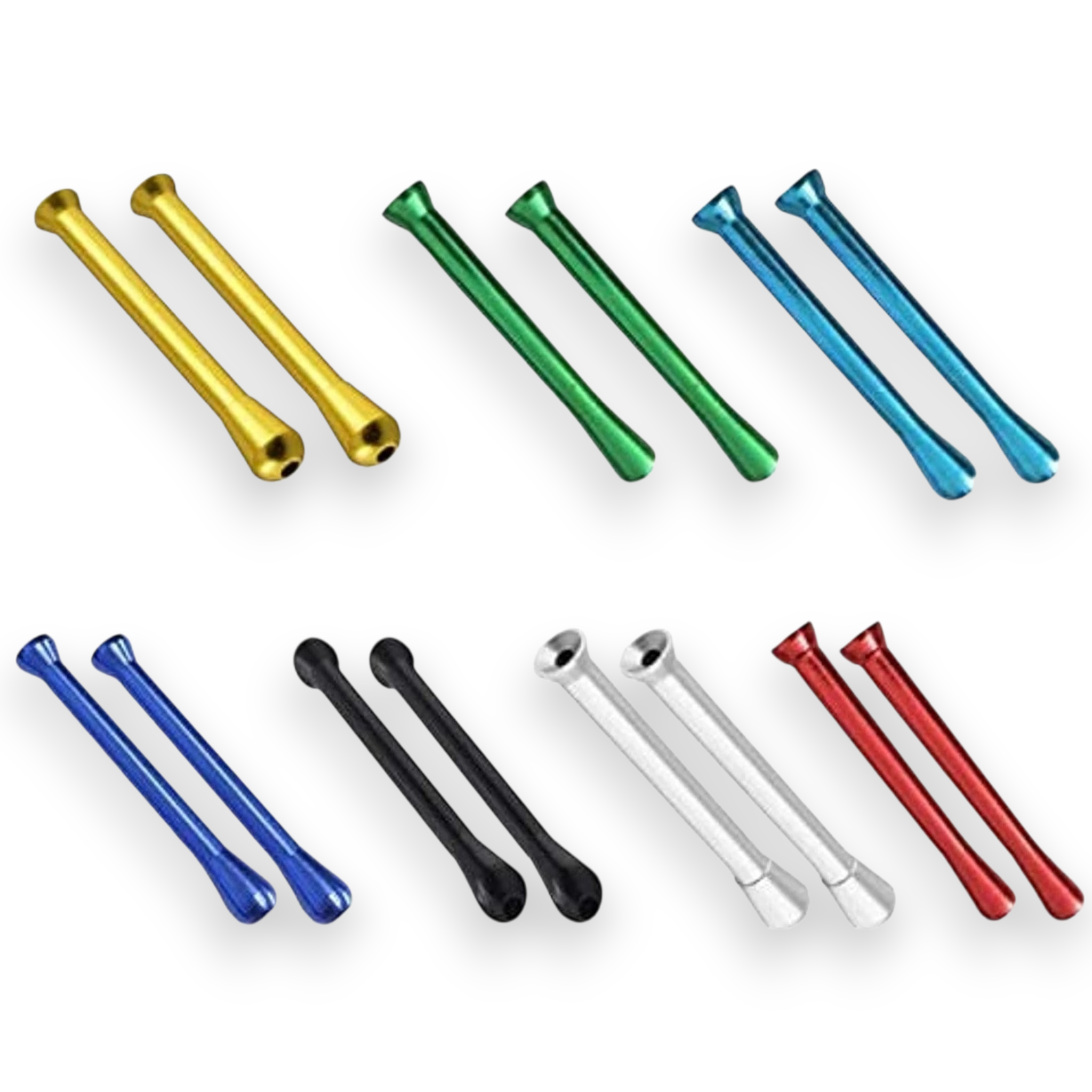 XXL-Set: 14 Ziehröhrchen aus Aluminium (70mm, gemischte Farben)