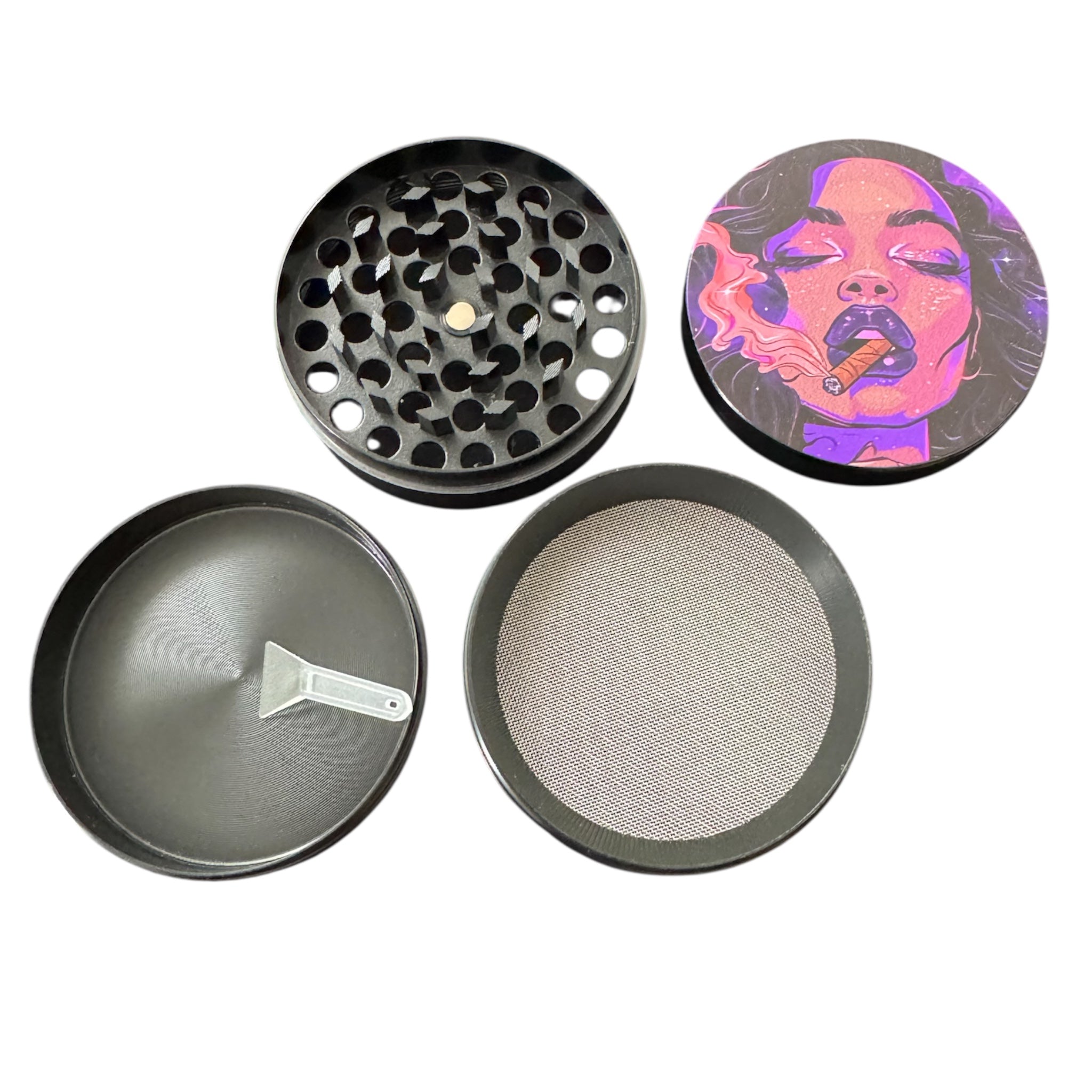 XXL 4-teiliger Metallgrinder mit sexy Artwork – 63 mm | 40 mm